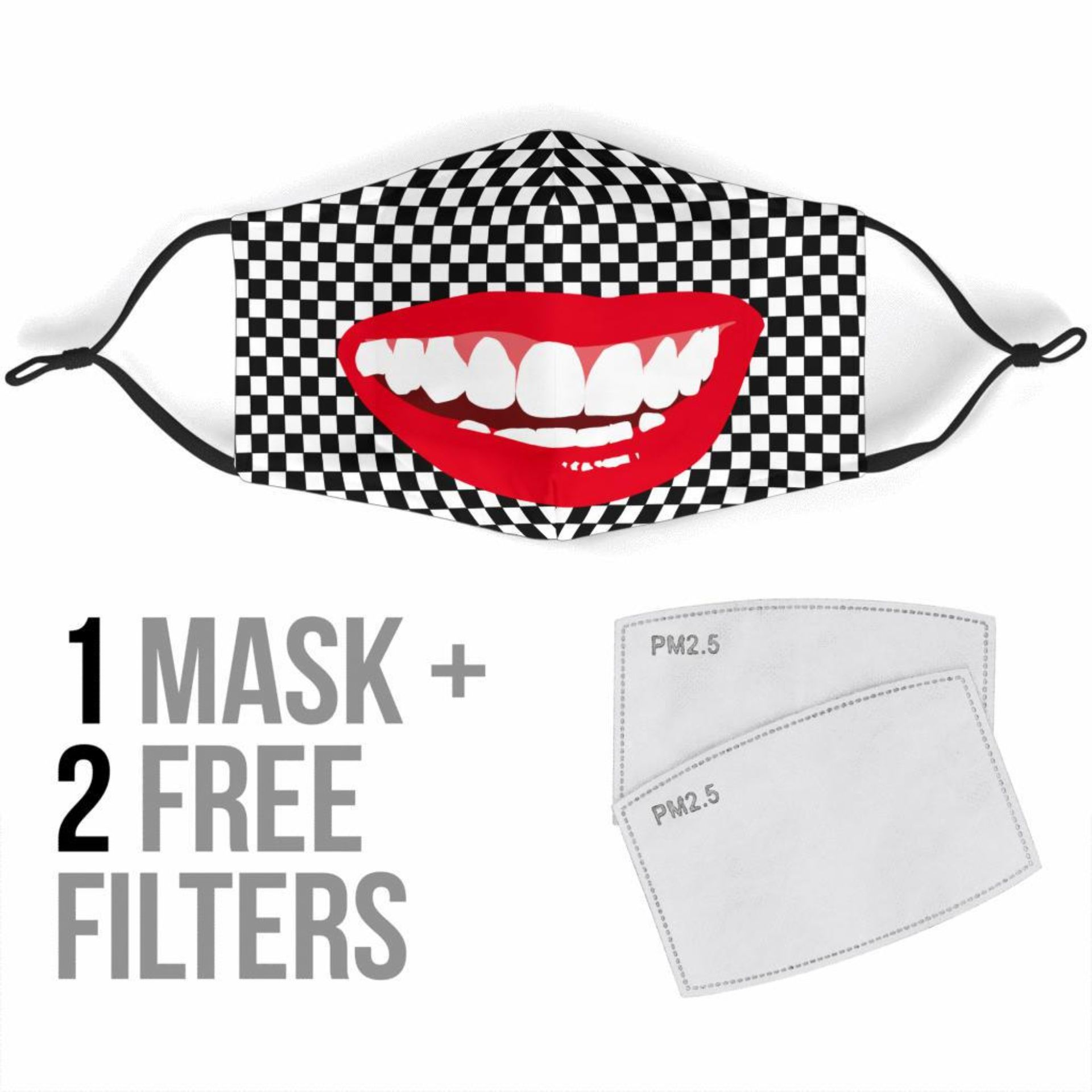 Funny Big Mouth Reusable Washable Adjustable Face Mask For Children And Adults 2 