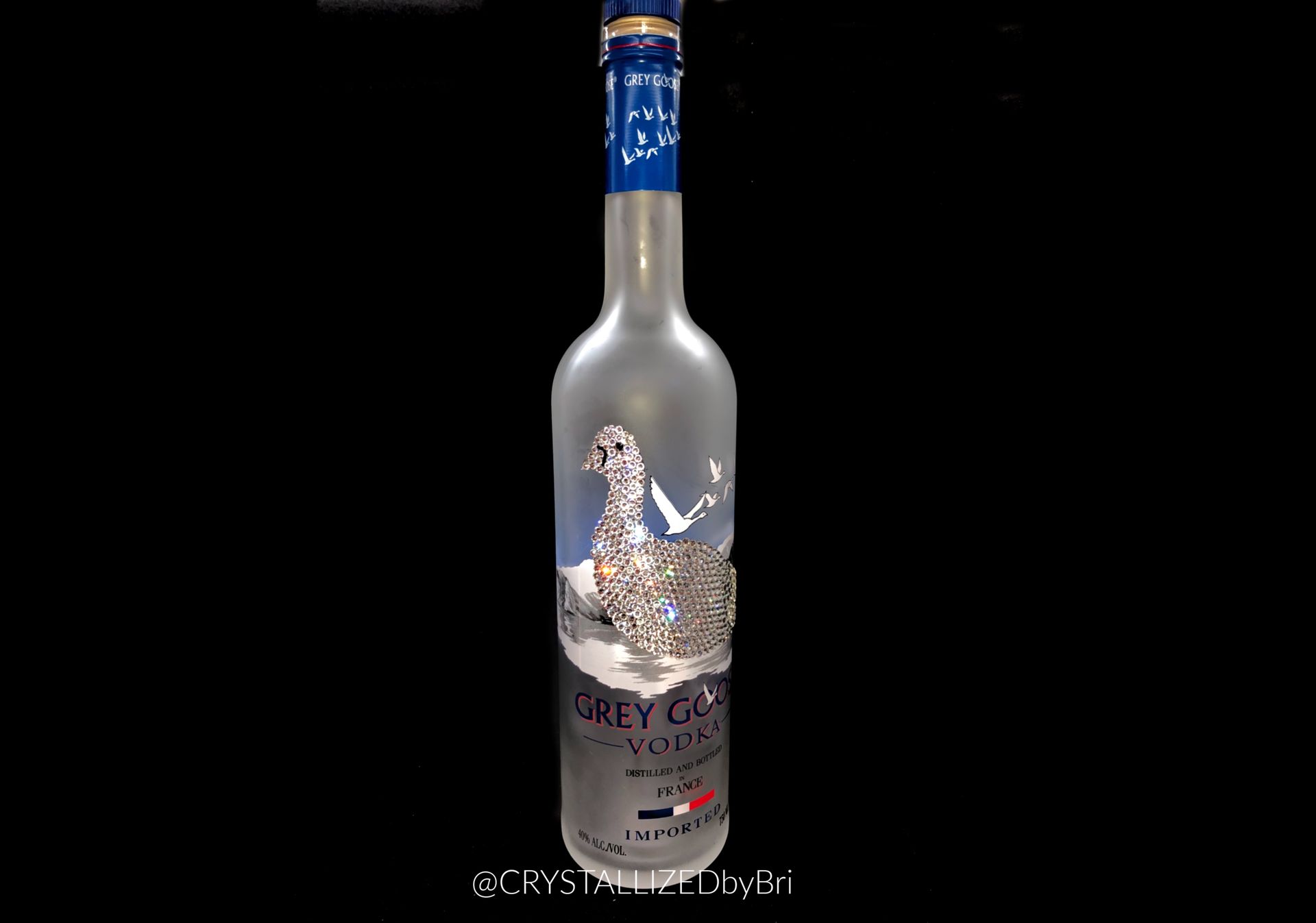 Crystallized Empty Grey Goose Liquor Bottle Alcohol Bling Genuine European Crystals Bedazzled 1 