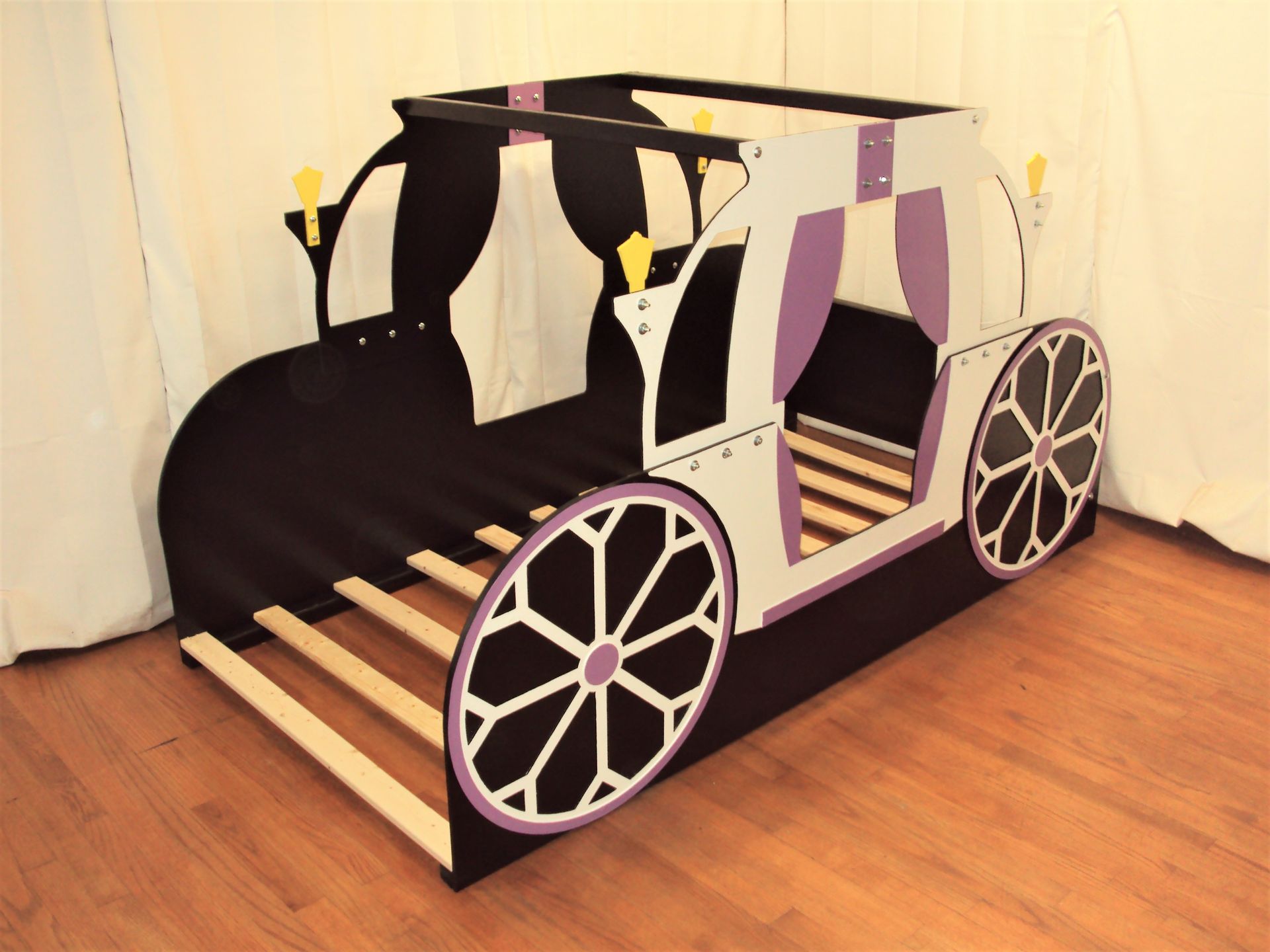 Princess Carriage Twin Kids Bed Frame - Handcrafted - Princess Themed Children's Bedroom Furniture 2 