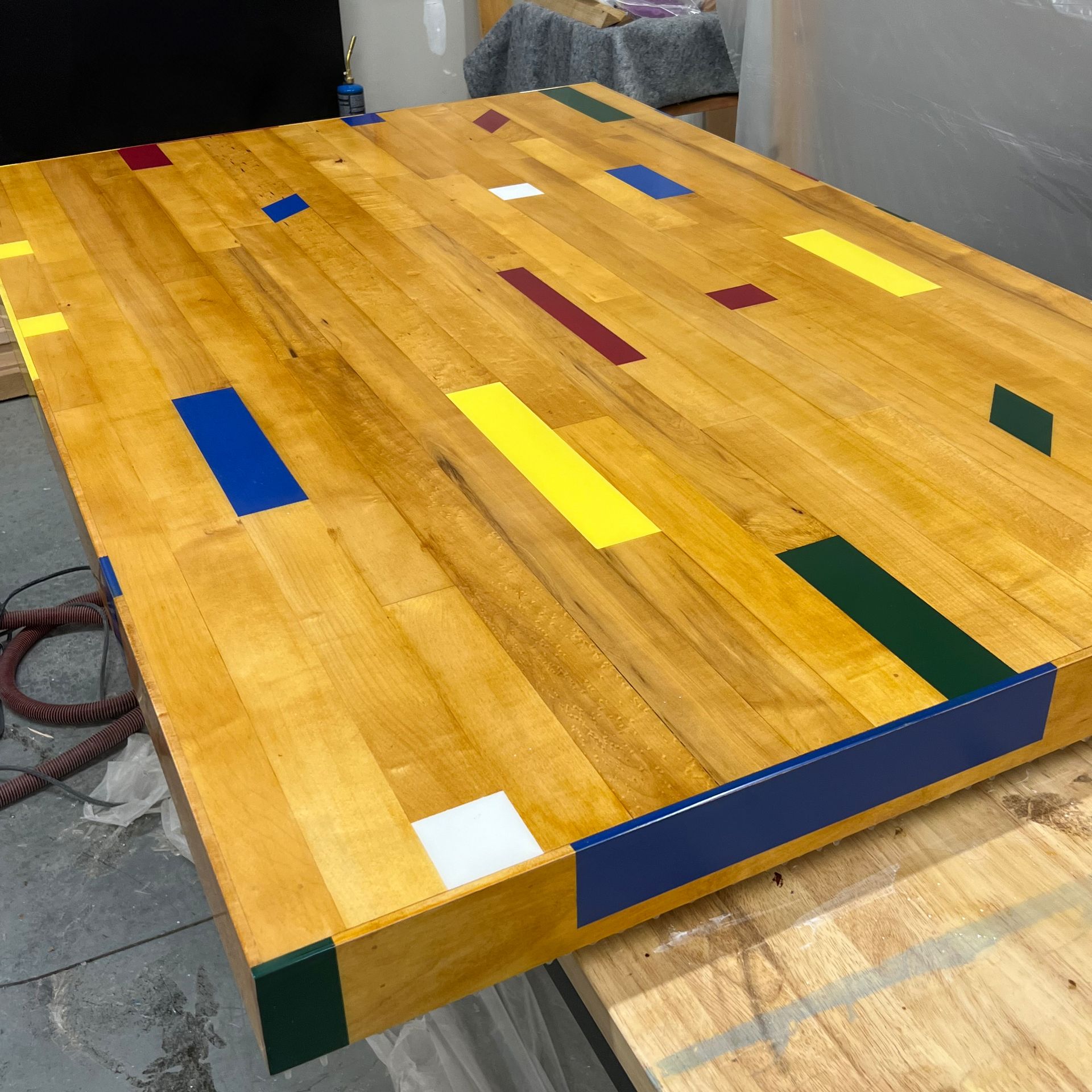 Reclaimed Gym Floor Coffee Table