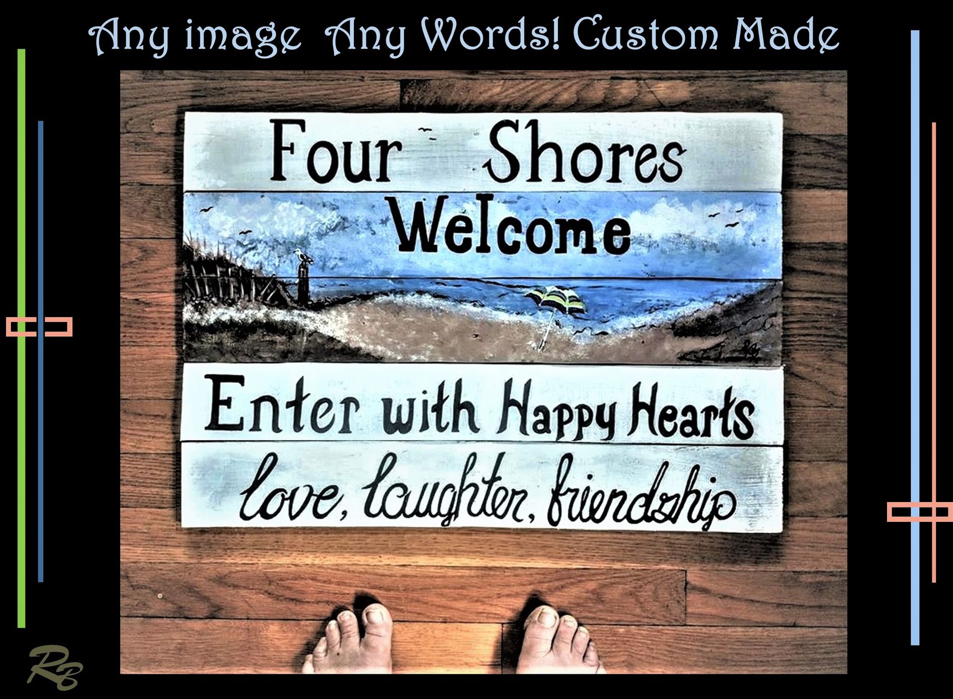 Custom, Wood, Sign, 28x10, Reclaimed Wood , Any Words, Any Image 2 