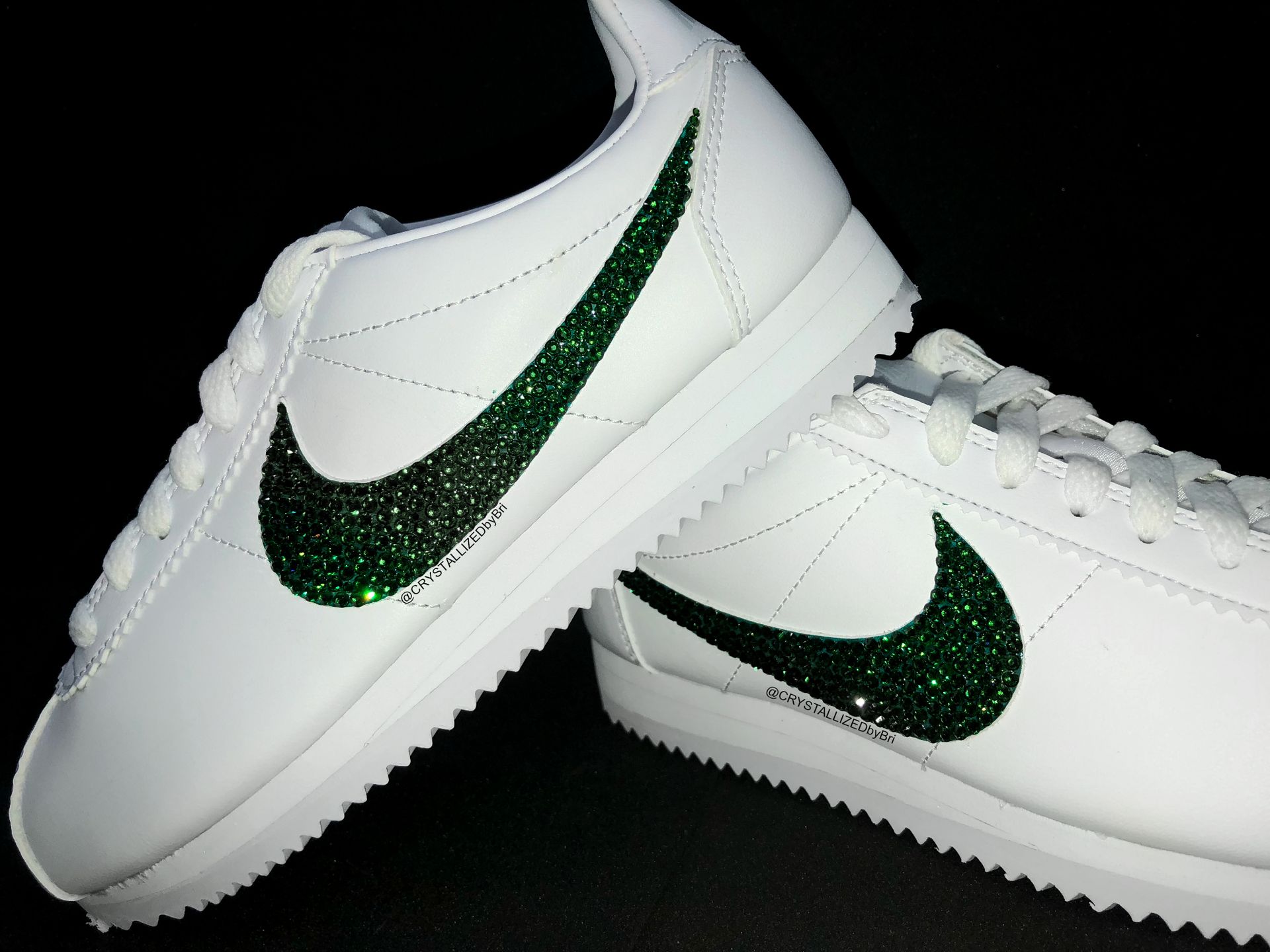Nike Crystallized Classic Cortez Women's Sneakers Bling European Crystals Bedazzled 2