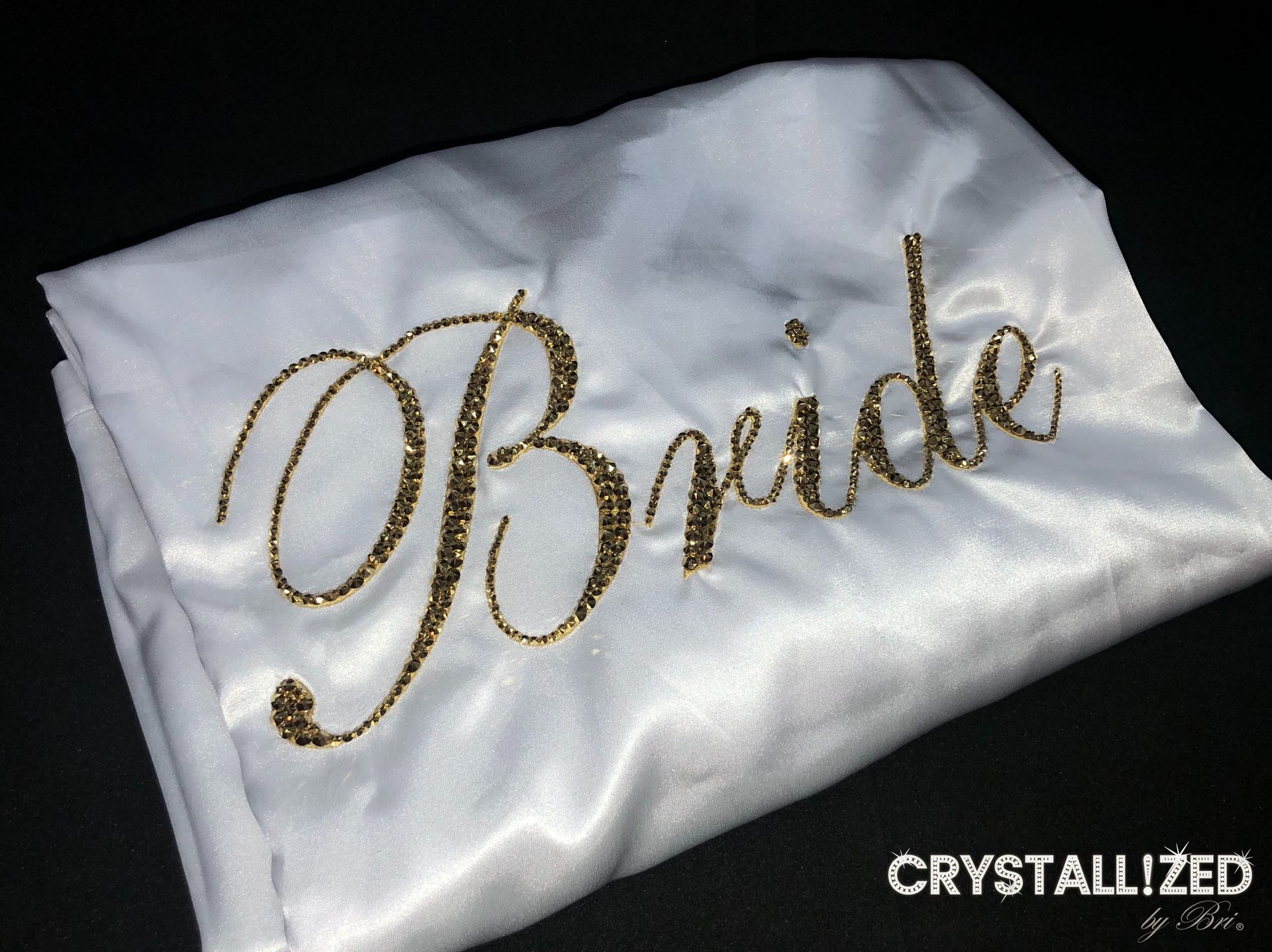Crystallized Bridal Robe Wedding Kimono Bride Genuine European Crystals Bedazzled 3 