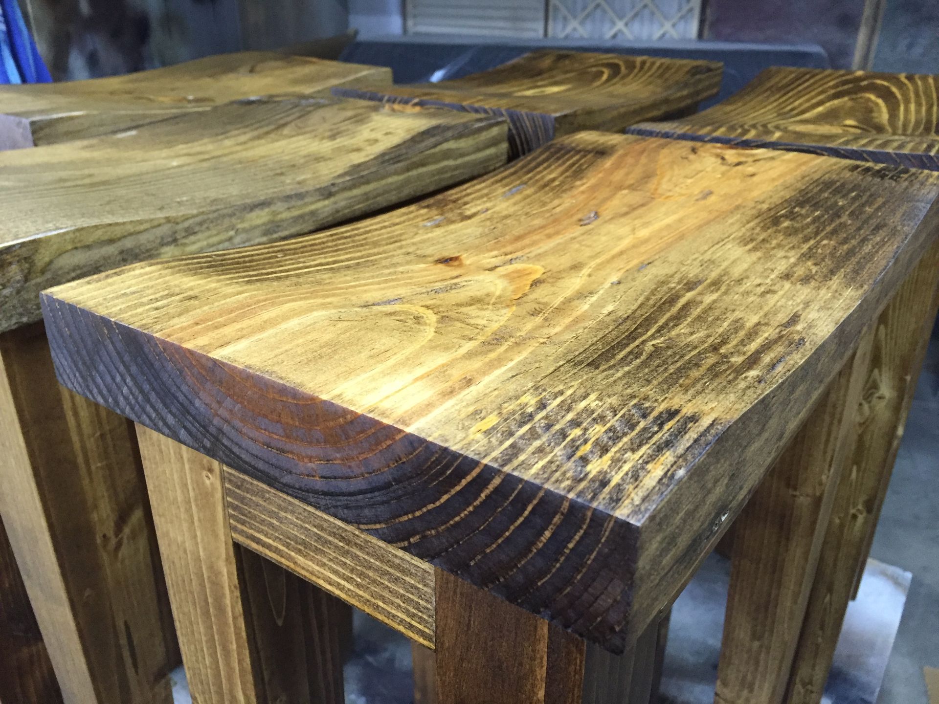 Reclaimed Pine Stool 4 