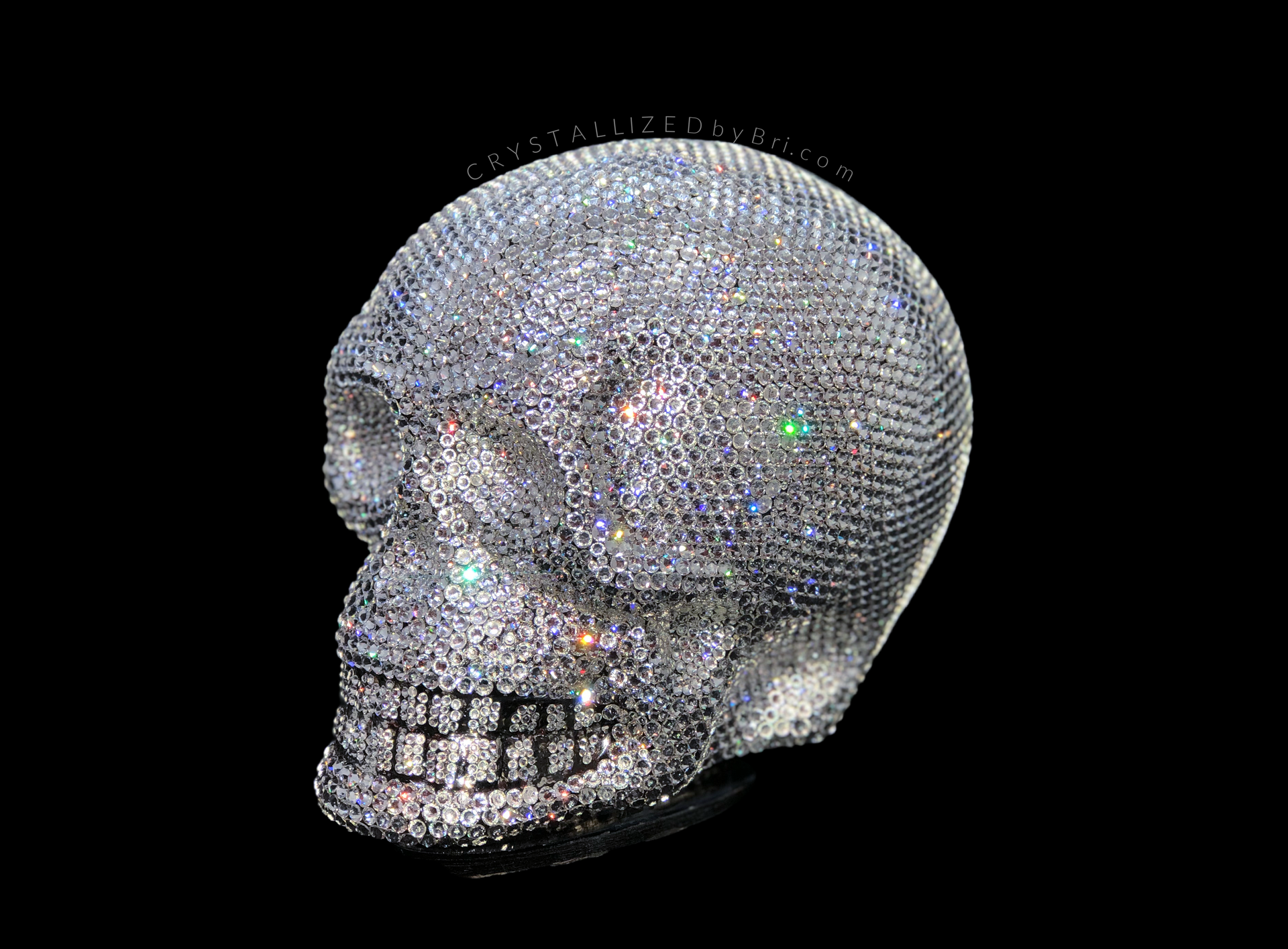 Crystallized Skull Halloween Bling Home Decor Genuine Crystals Bedazzled 6