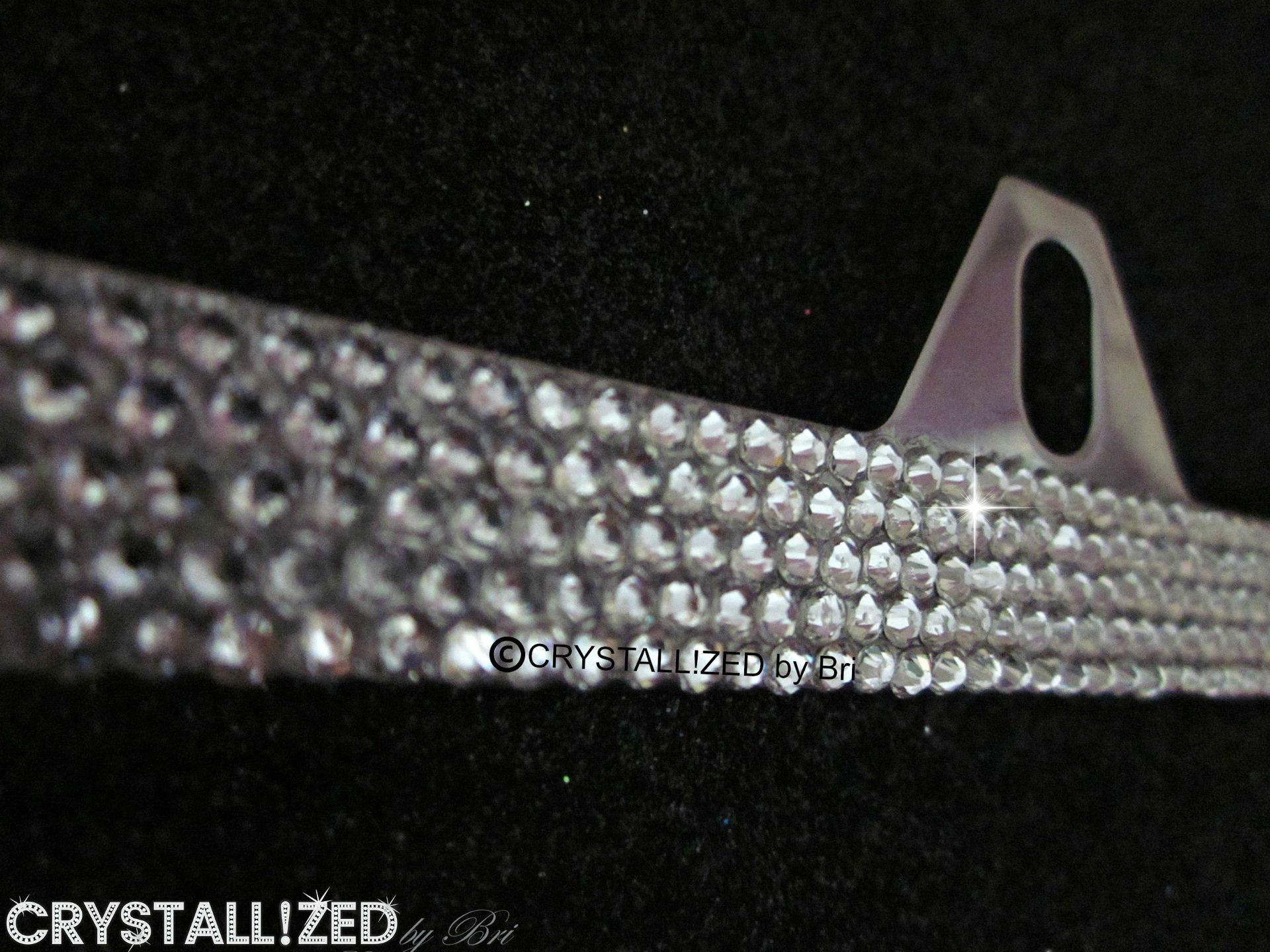 Crystallized Bling Slim License Plate Frame Genuine European Crystals Bedazzled 2 