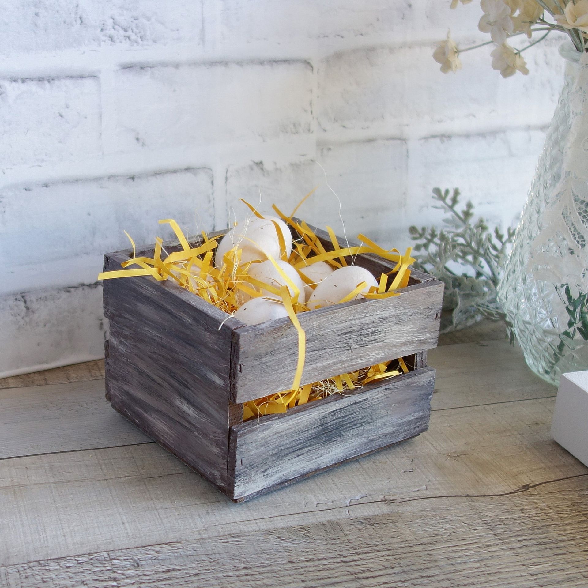 Brown Eggs And Egg Crate Farmer's Market Produce Basket Rustic Farmhouse Decor 4 