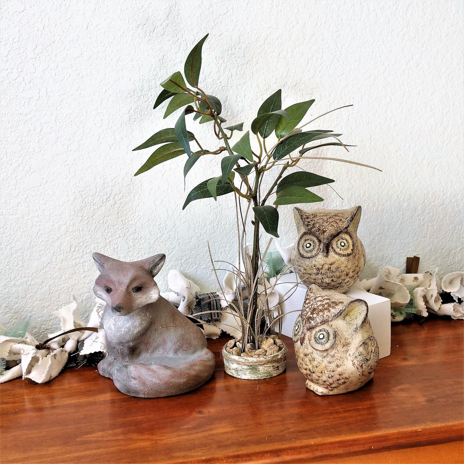 Hand Finished Owl Figurines Owl Statue Woodland Nursery Decor 3 