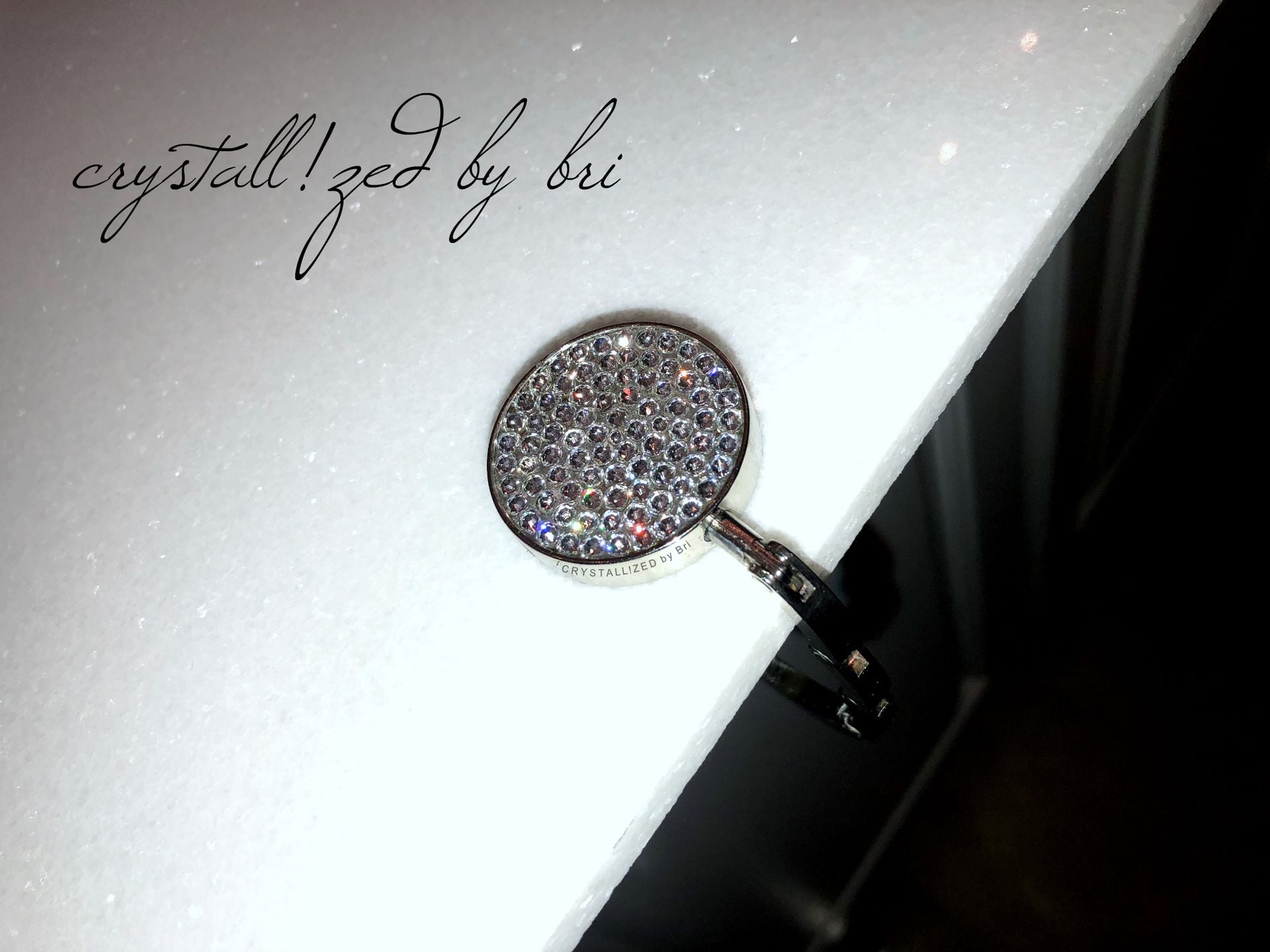Crystallized Handbag Hook Purse Table Holder Bling Genuine European Crystals Bedazzled 1