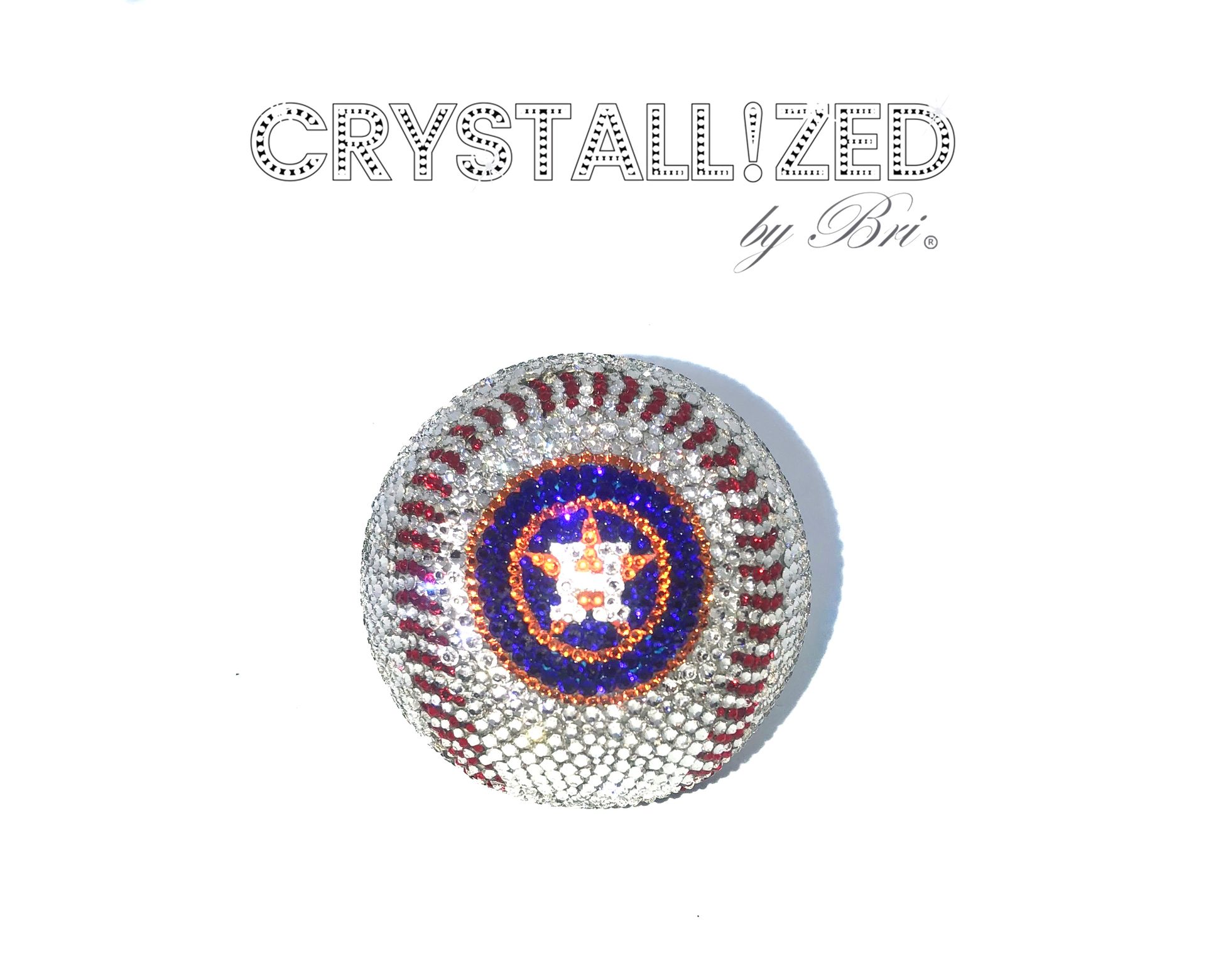 Houston Astros Crystallized Baseball Mlb Game Sized Sports Bling European Crystals Bedazzled