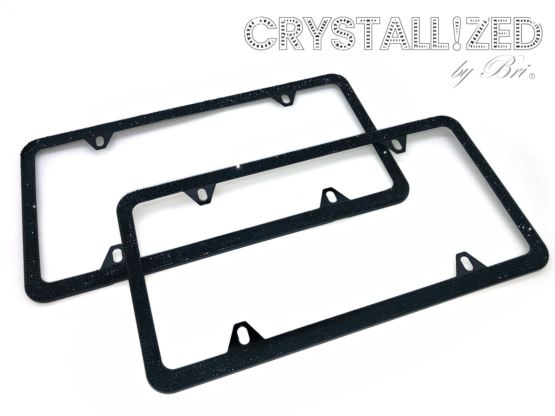 Genuine European Crystal License Frame Crystallized Bling Slim Vanity Plate Bedazzled Car 3