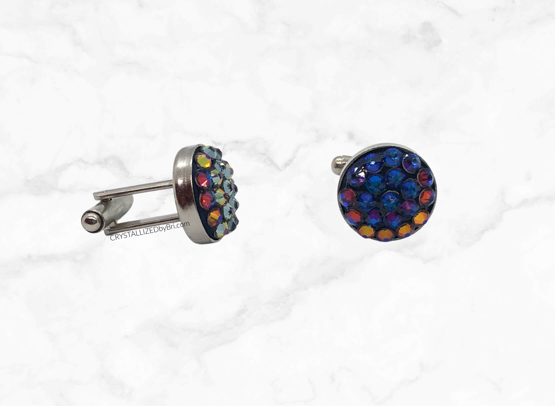 Fully Crystallized Bow Tie Set Cufflinks Pocket Square Bling Genuine European Crystals Bedazzled 2