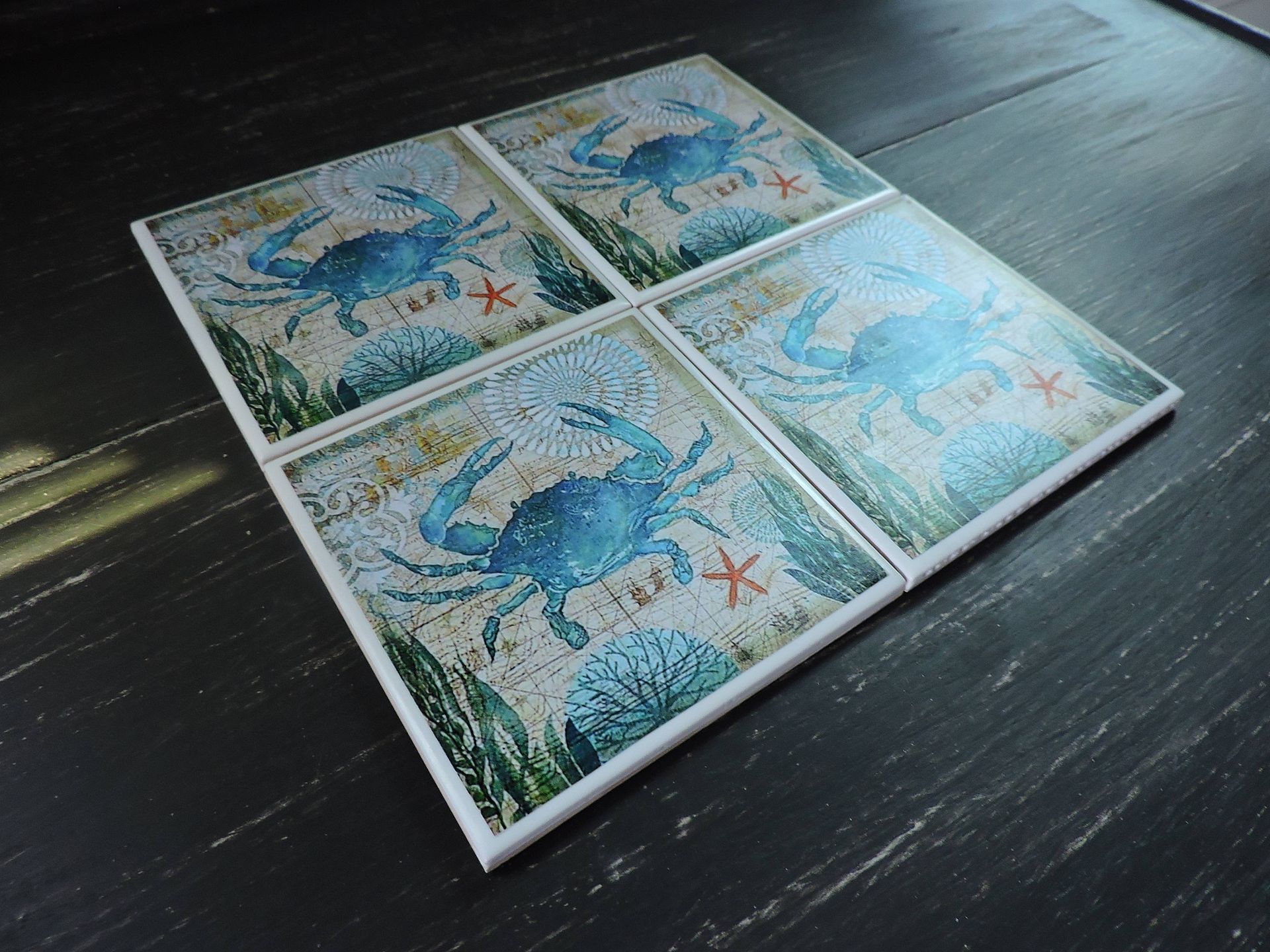 Handmade Crab Theme Ceramic Coasters 3