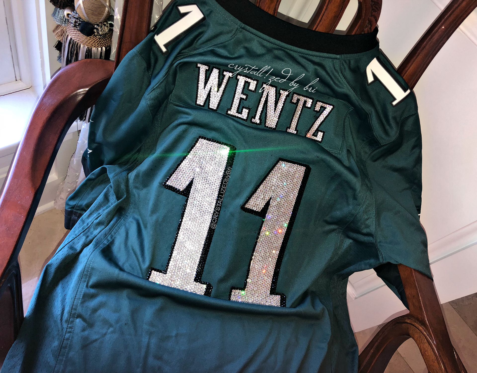 Crystallized Jersey Any Team Player Nfl Football Sports Bling European Crystals Bedazzled