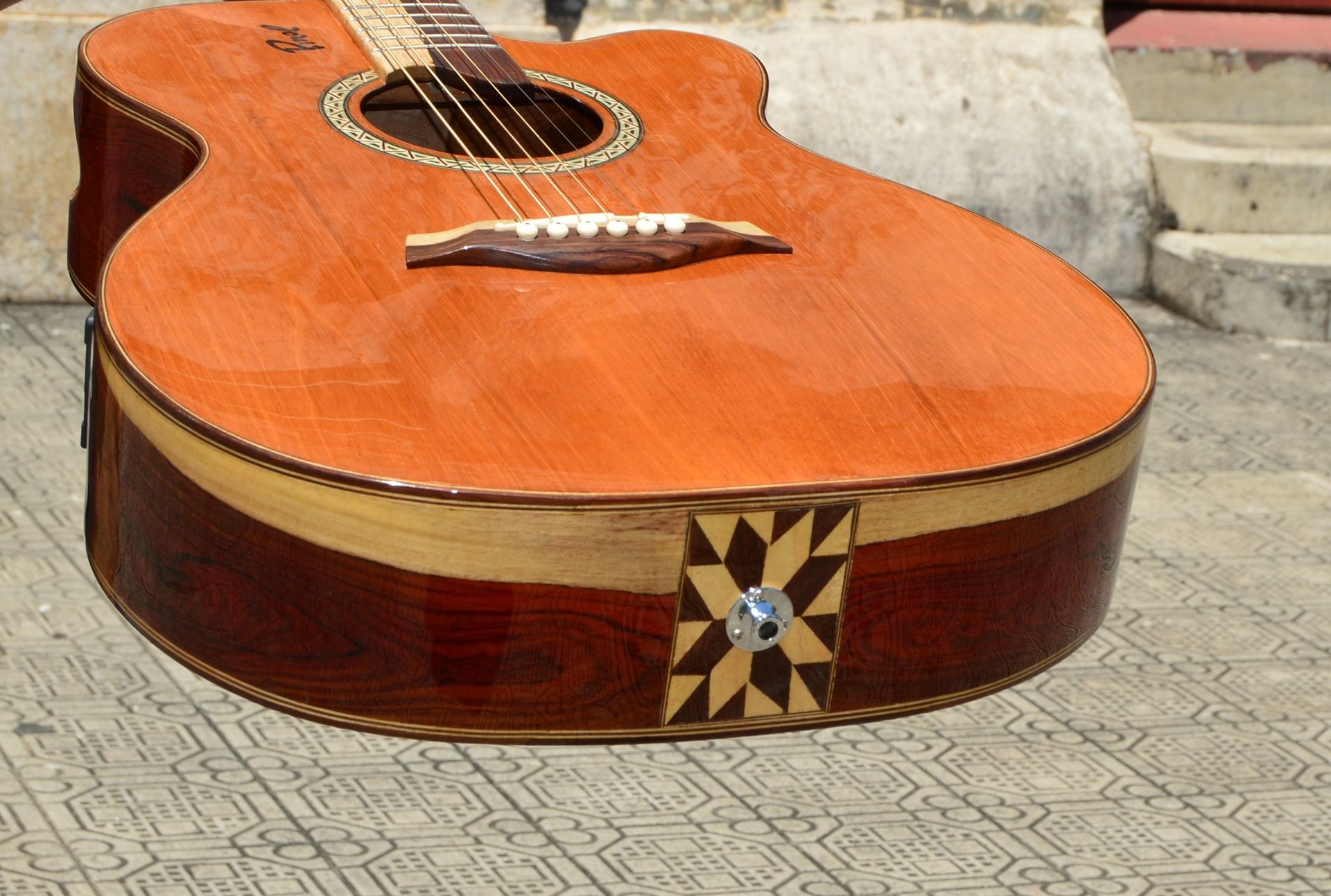 Pinol Guitars And Ukuleles  Style Om-000 Solid Cocobolo Rosewood / Mahogany Top (Free Shipping) 3 