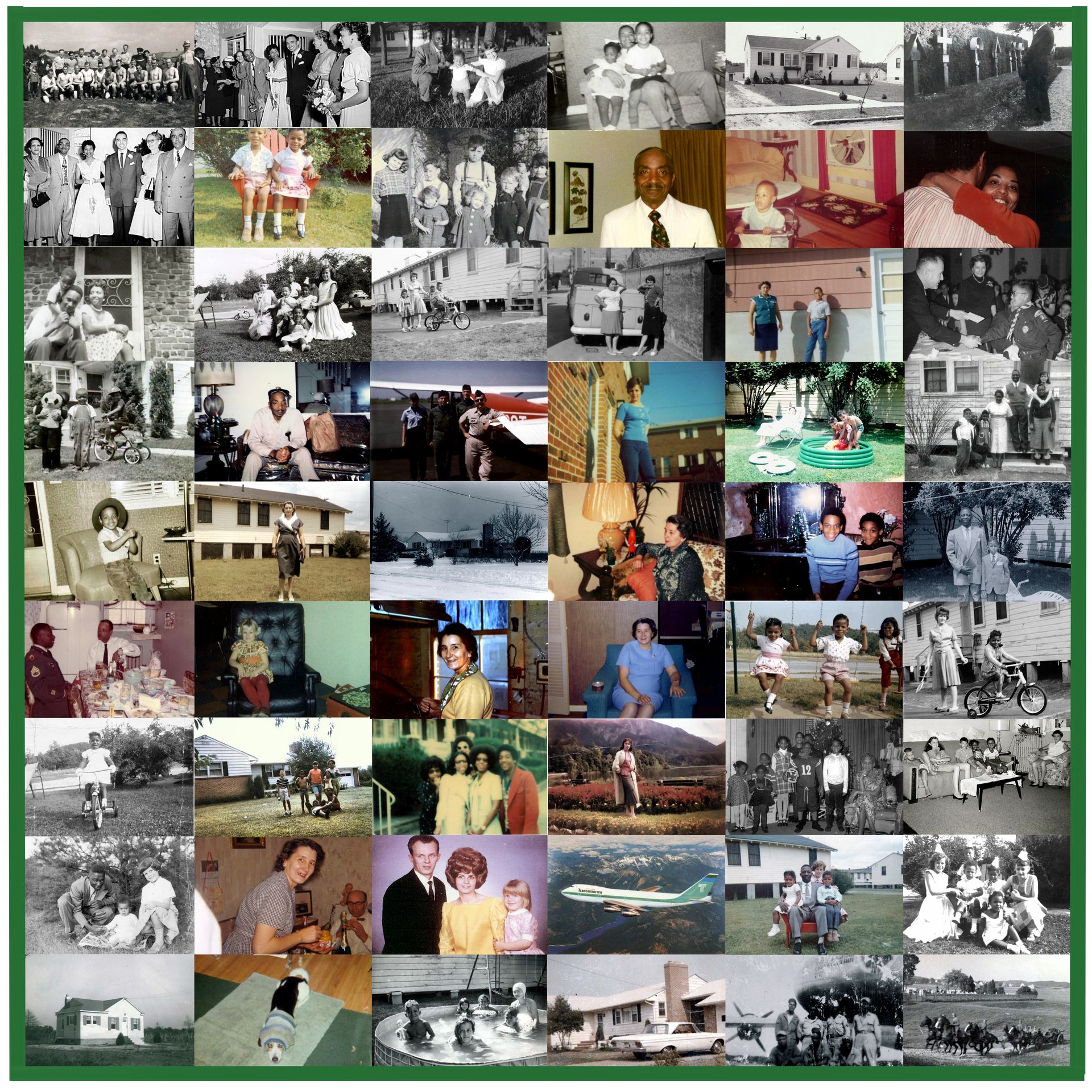 36 X 36 Family Photographs Art Quilt - Horiz. Photos
