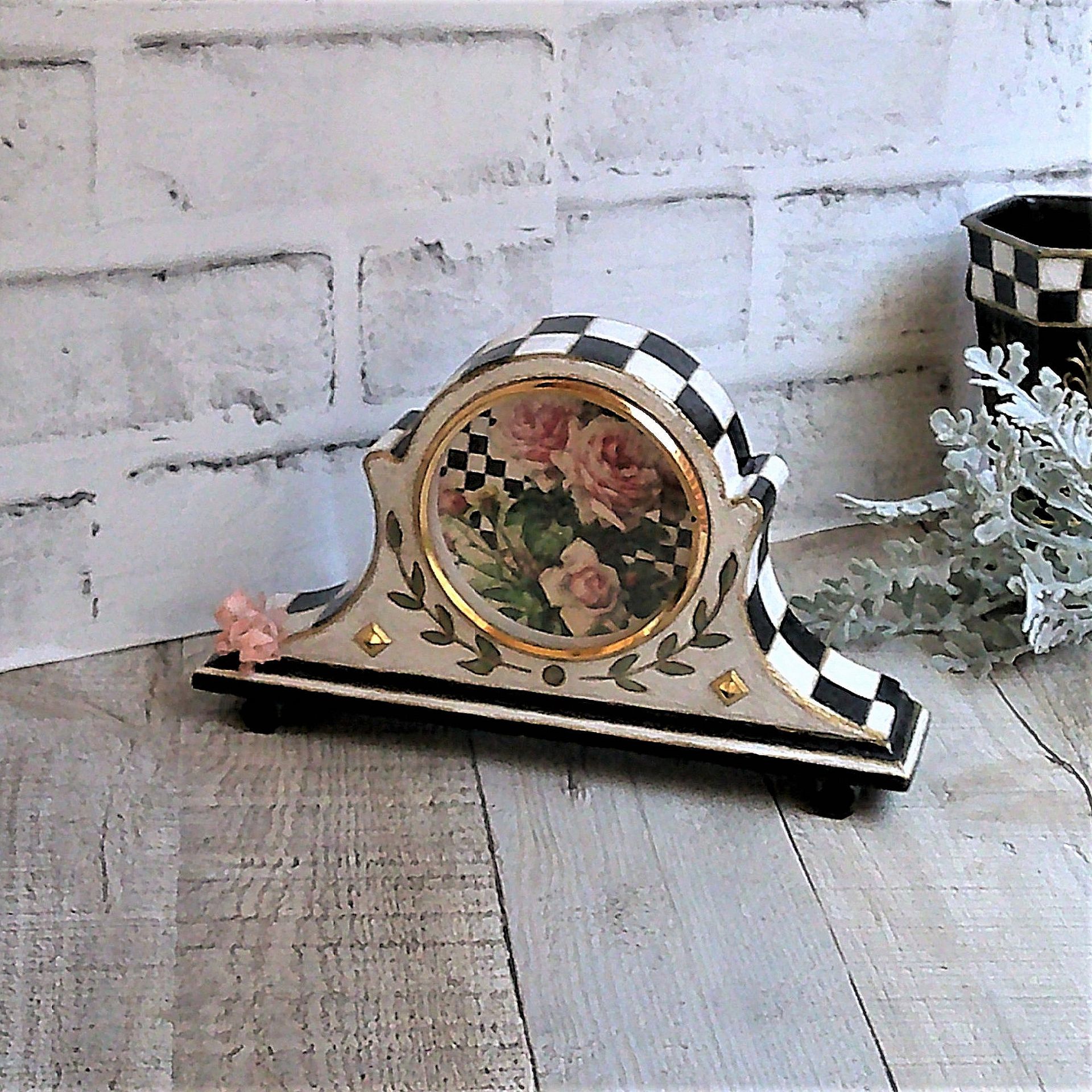 Whimsical Checks Music Box Hand Painted Checkered Decor 4 
