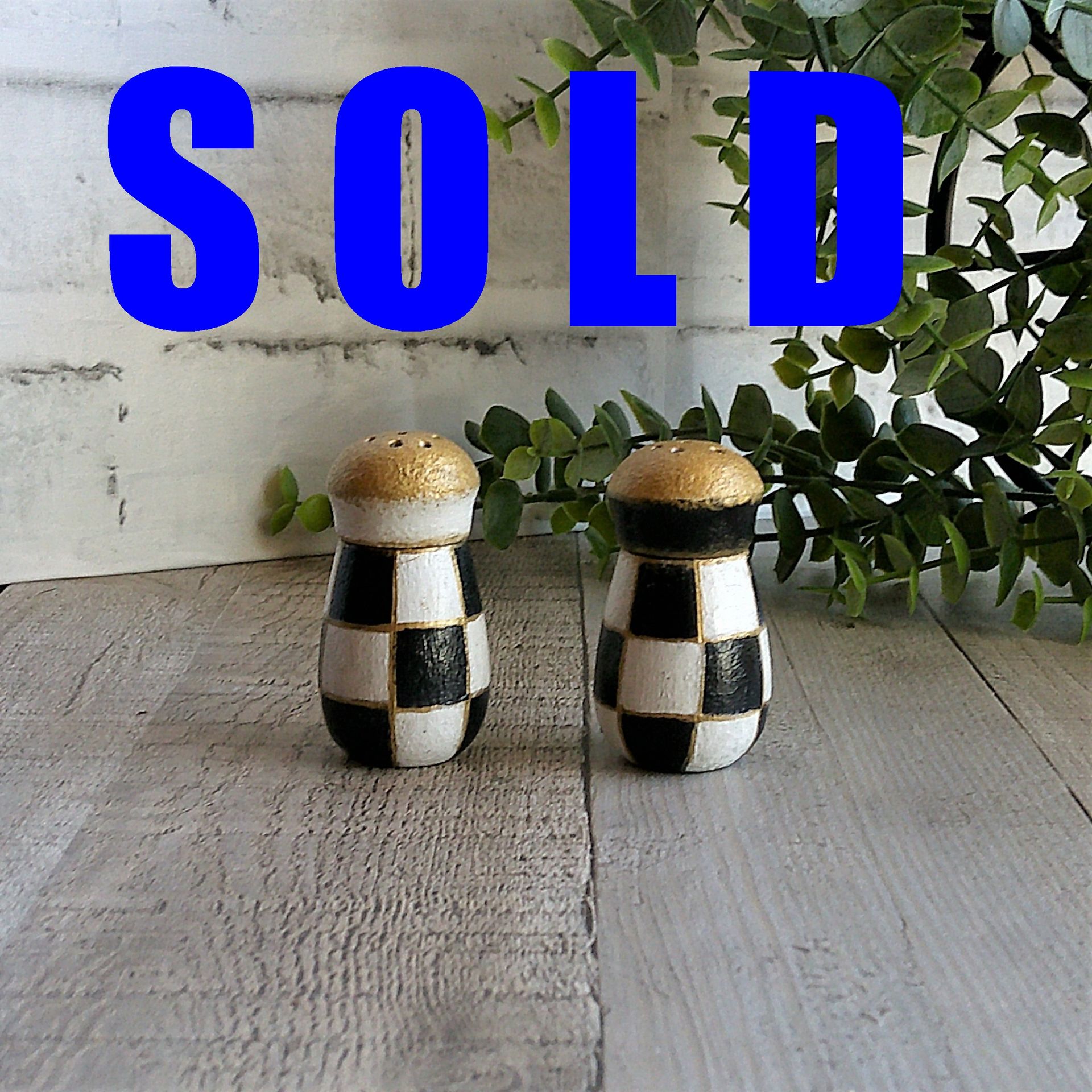 Whimsical Checks Mini Salt And Pepper Shakers Buffalo Check Decor