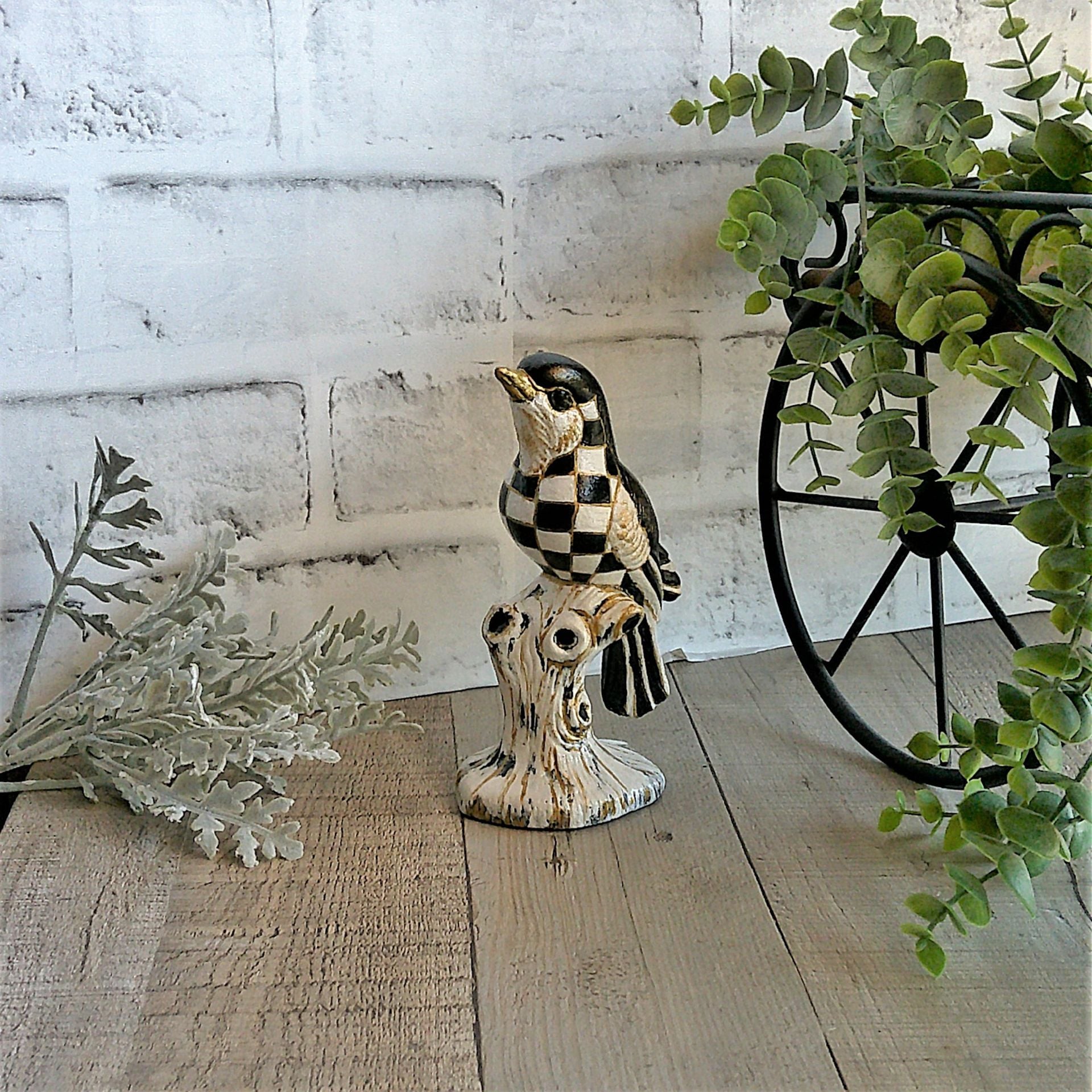 Courtly Check Songbird Checked Bird Decor 2 