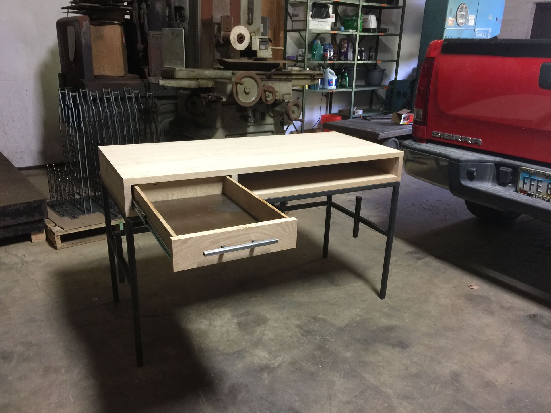 Industrial Oak Top Desk