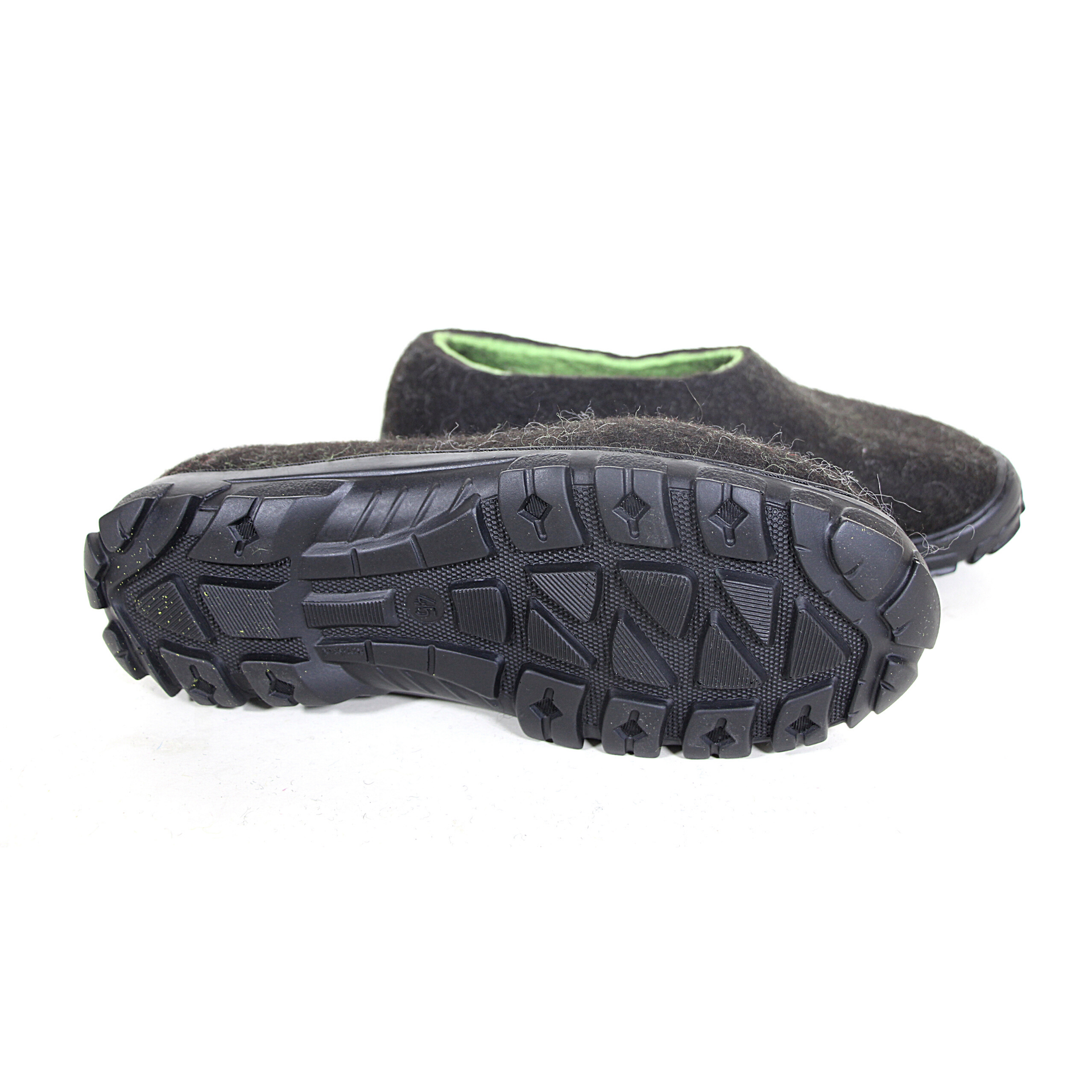 Mens Felt Slippers Shoes Black Spring 6 
