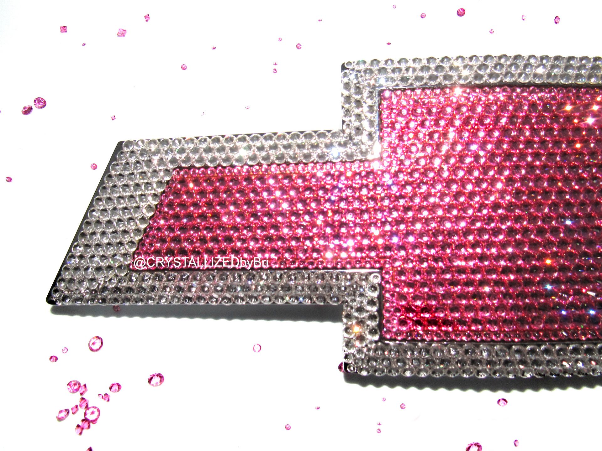 Pink Chevy Emblem Genuine European Crystals Chevrolet Bow Tie Crystallized Car Bling Bedazzled 2