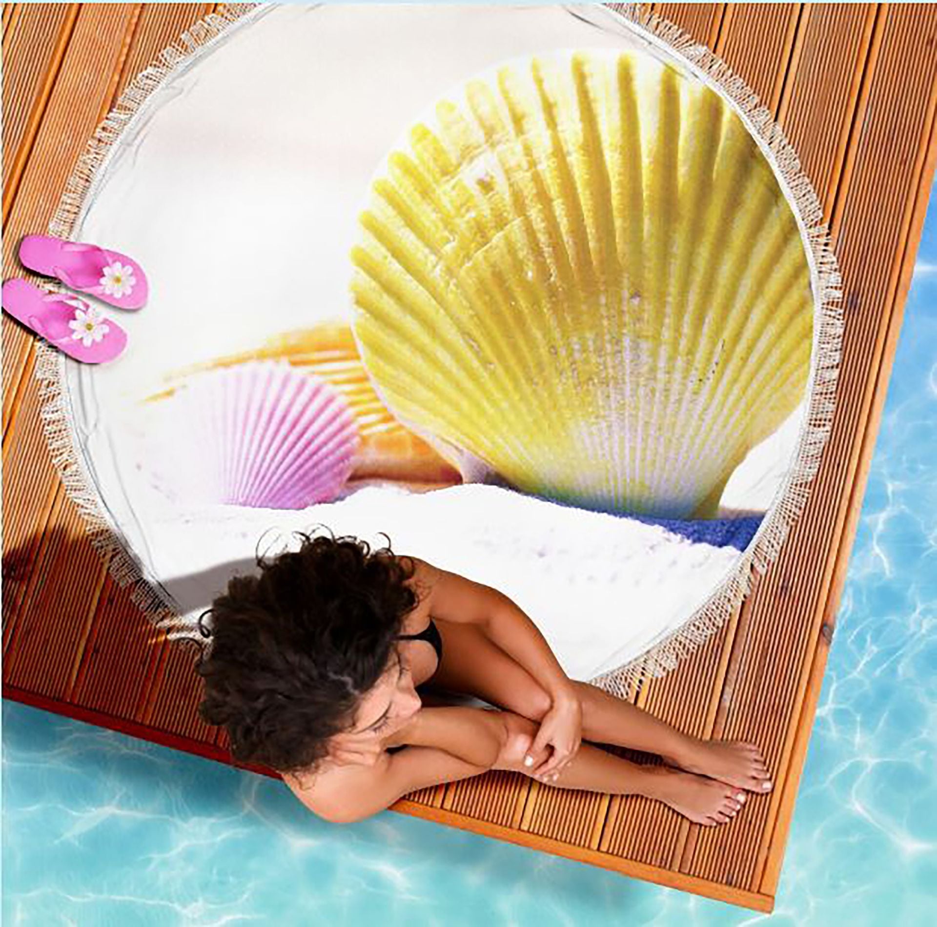 Summer Beach Towel Vacation Pool Beach Blanket Shell Theme Towel 5 