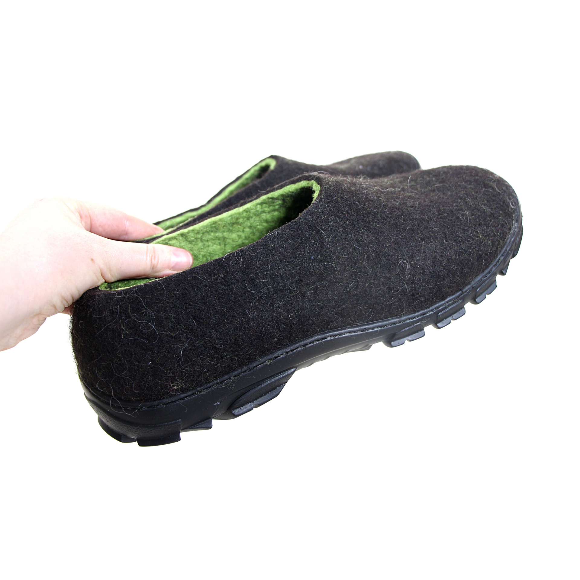 Mens Felt Slippers Shoes Black Spring 5 