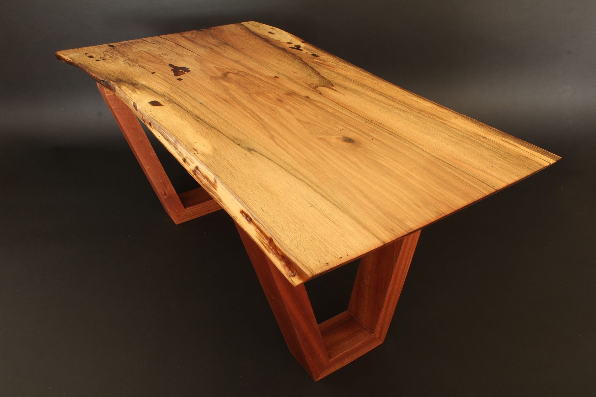 Spalted Maple Slab Coffee Table On Sapele Legs