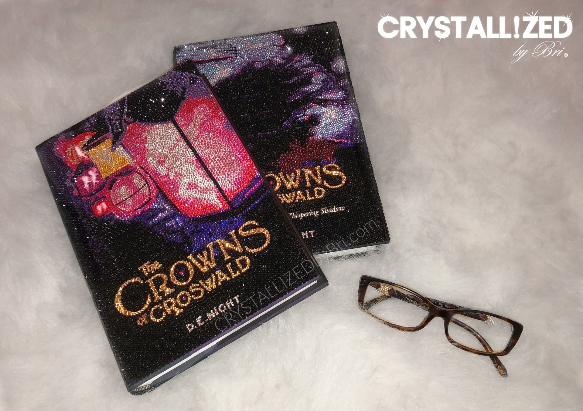 Bling Hardover Book Crystallized Cover Art Genuine European Crystals Bedazzled Reading Novel 3