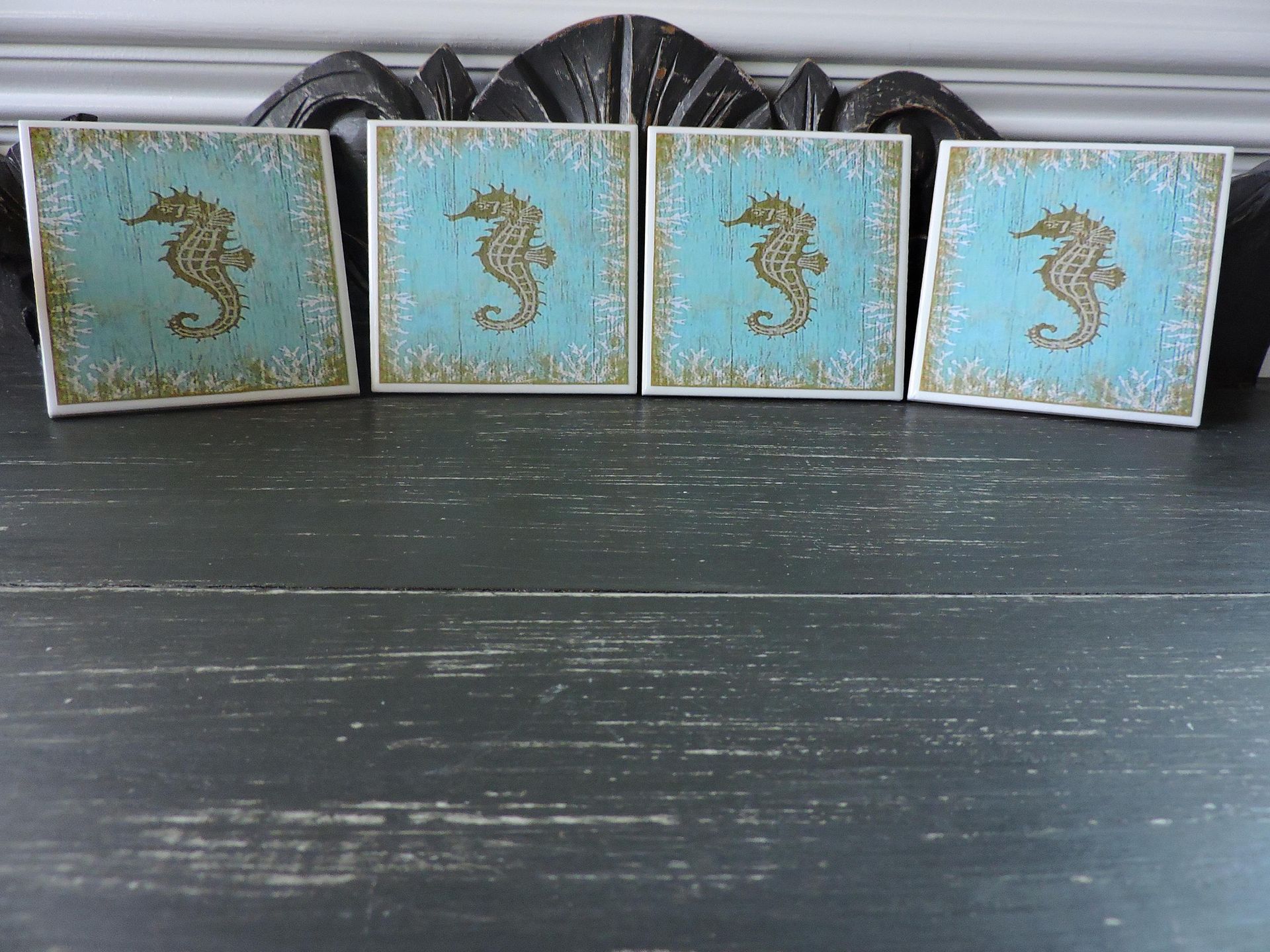 Seahorse Beach Theme Ceramic Coasters