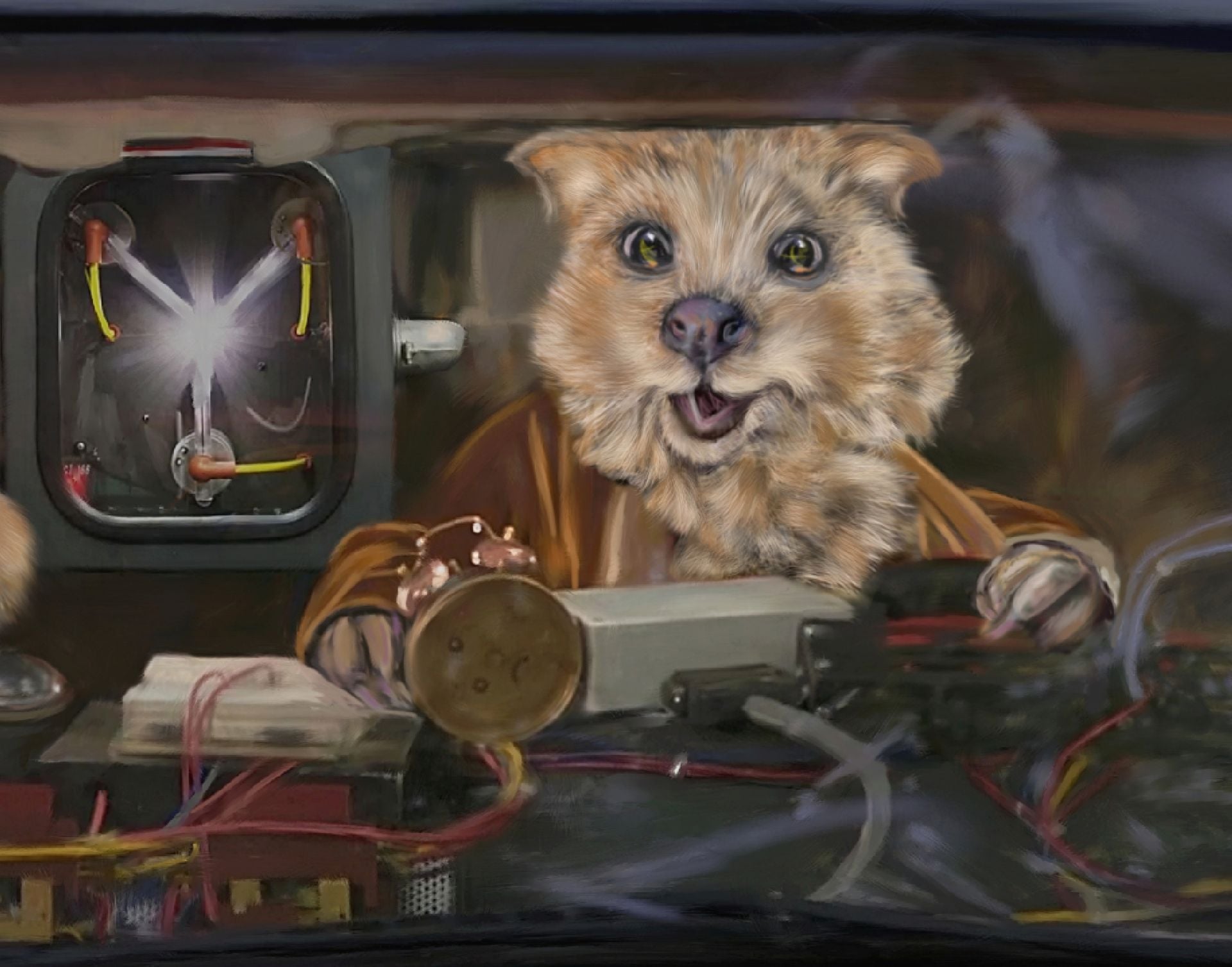 Quokkas Riding Back To Future In Delorian Fine Art Print On Paper 3 
