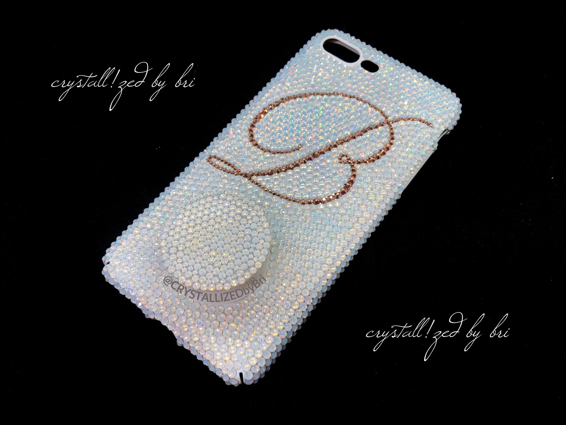 Custom Initial Crystallized Iphone Case Any Model Cell Phone Bling European Crystals Bedazzled 1