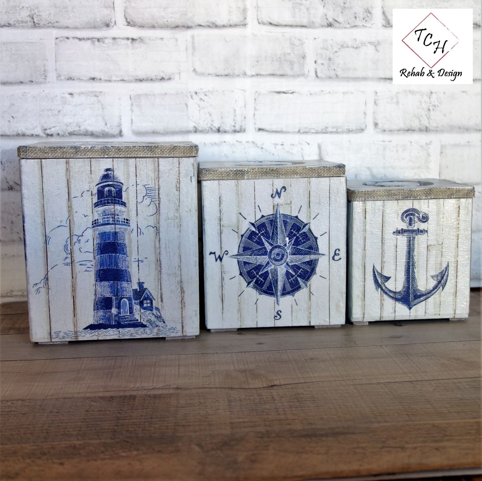 Nautical Canister Set Lighthouse Canister Set 6 