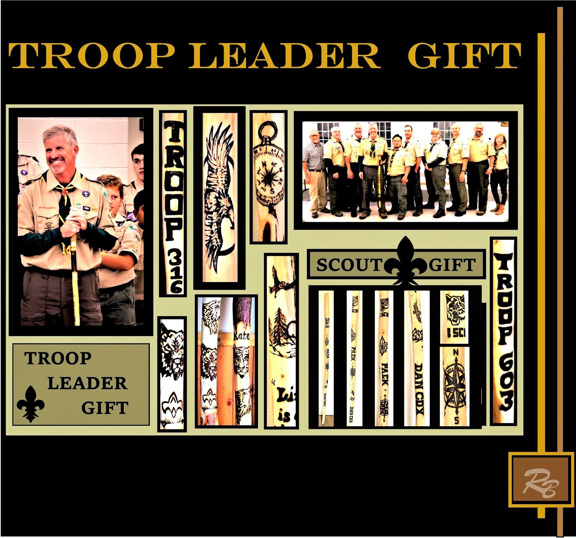 Hiking Stick, Troop Leader Gift, Retirement Gift, Scout Leader, Troop Master 1