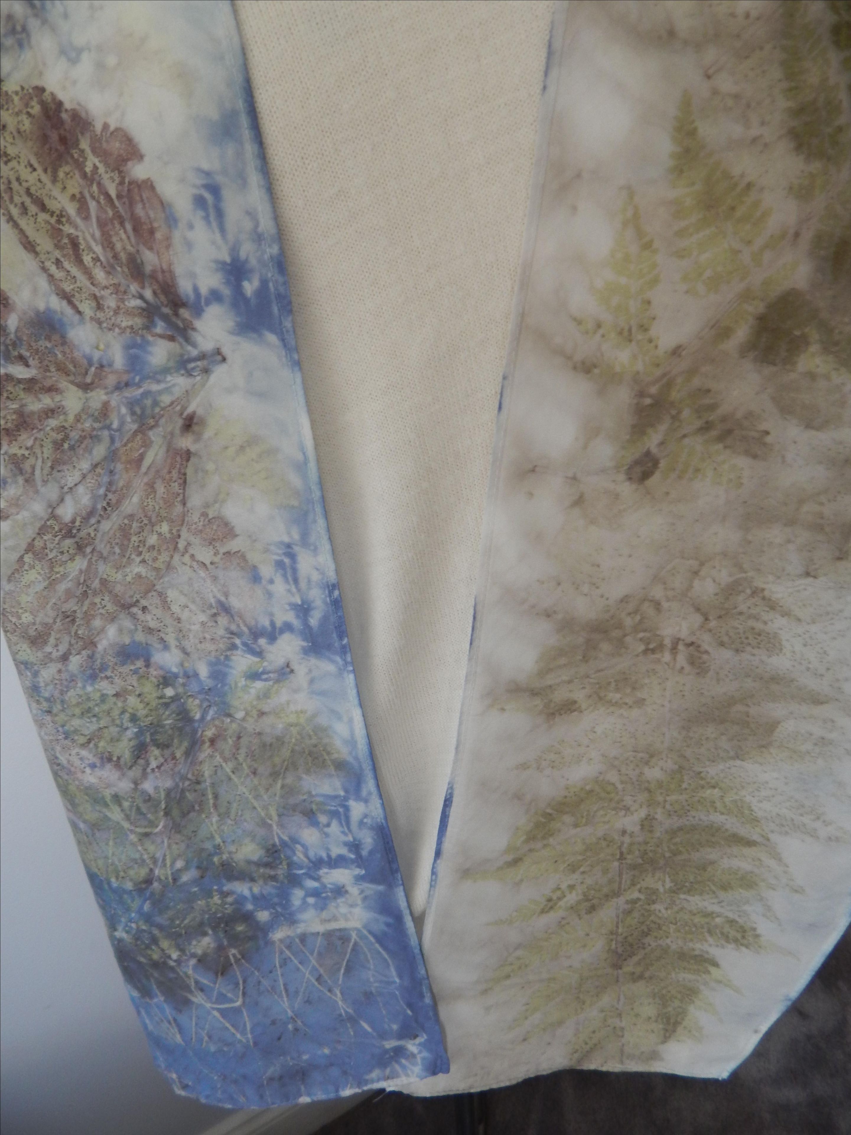 Hand Dyed Eco Print Silk Scarf
