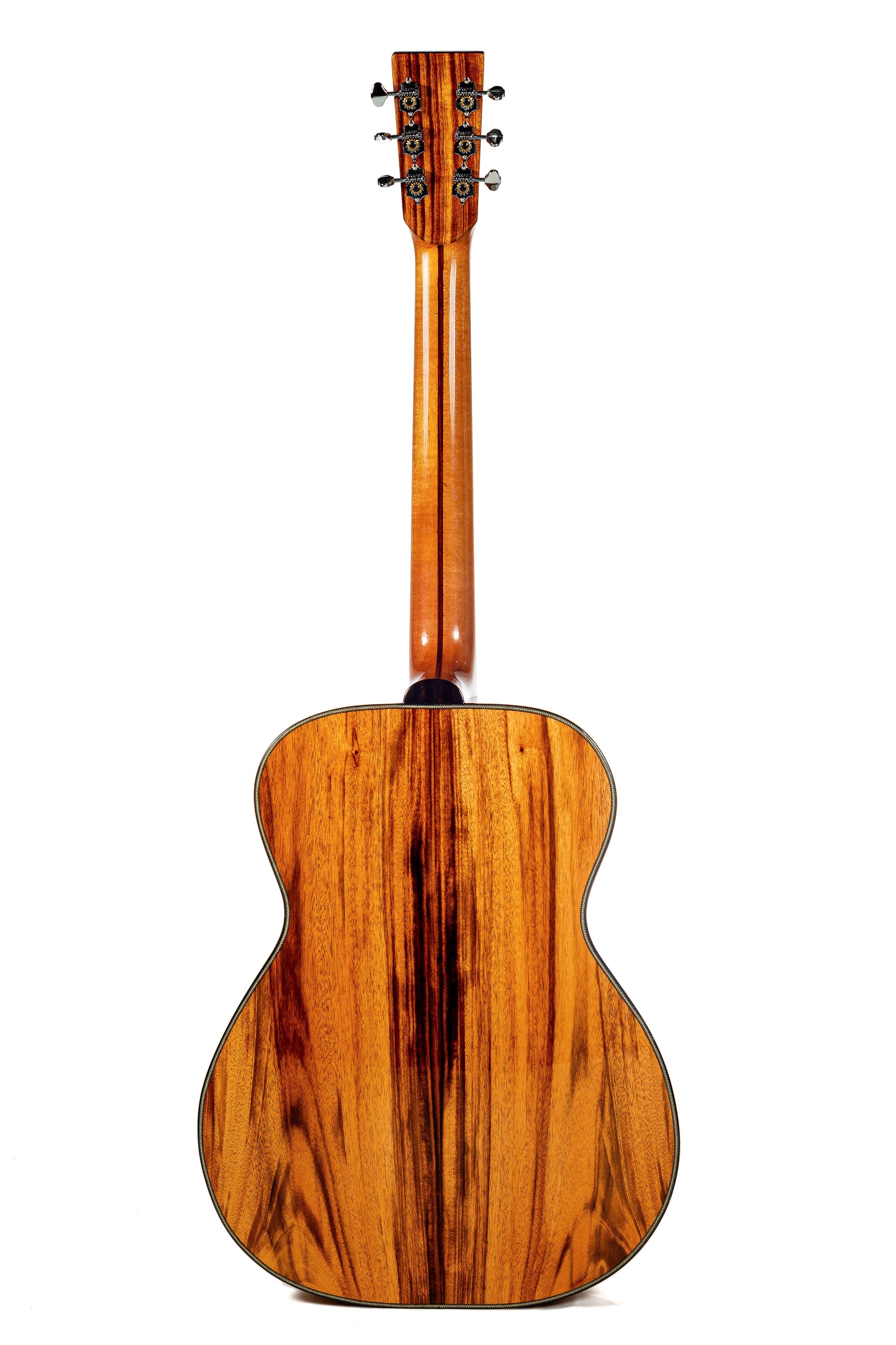 Custom Om-Ooo Tigerwood Rosewood And Old Canadian Sitka Spruce Acoustic Guitar By Pinol Guitars