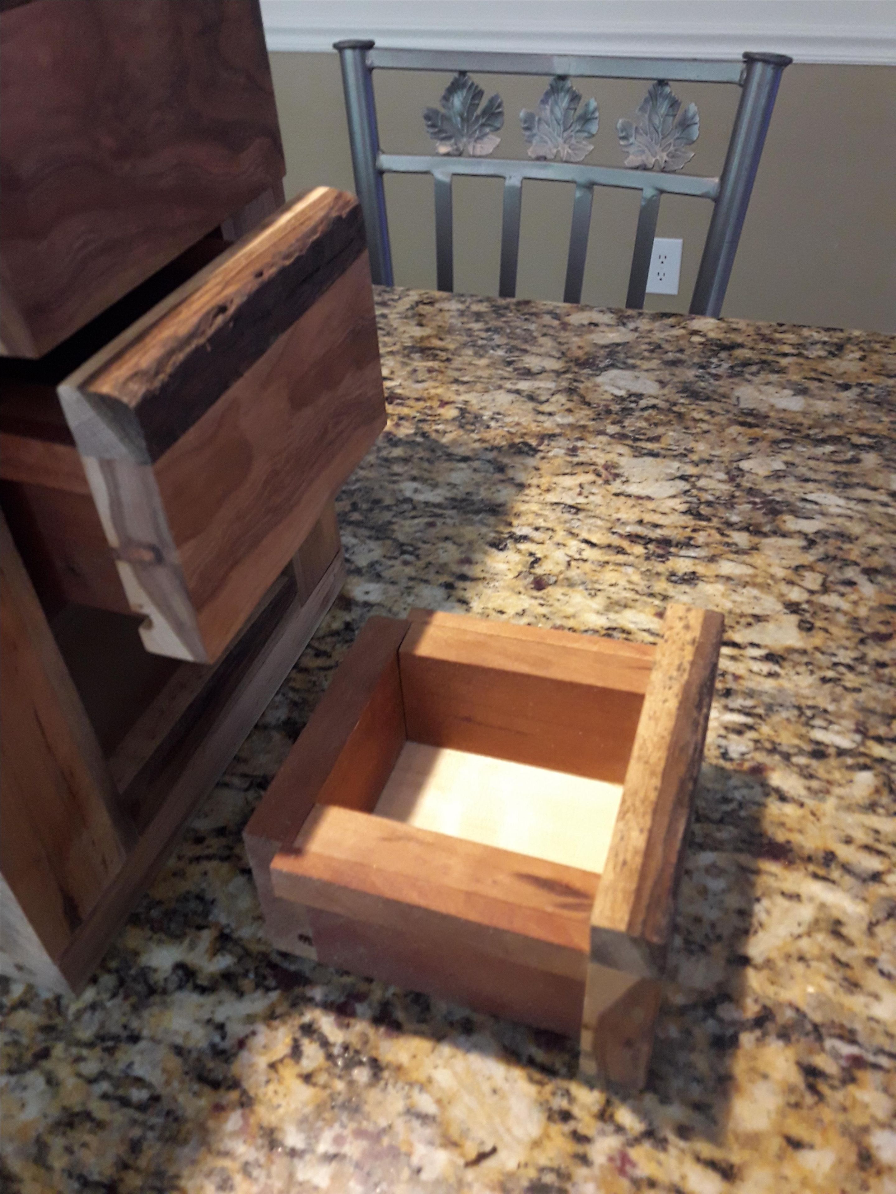 Rustic Four Drawer Jewelry Box With Spalted Cherry And Maple Trim 5 