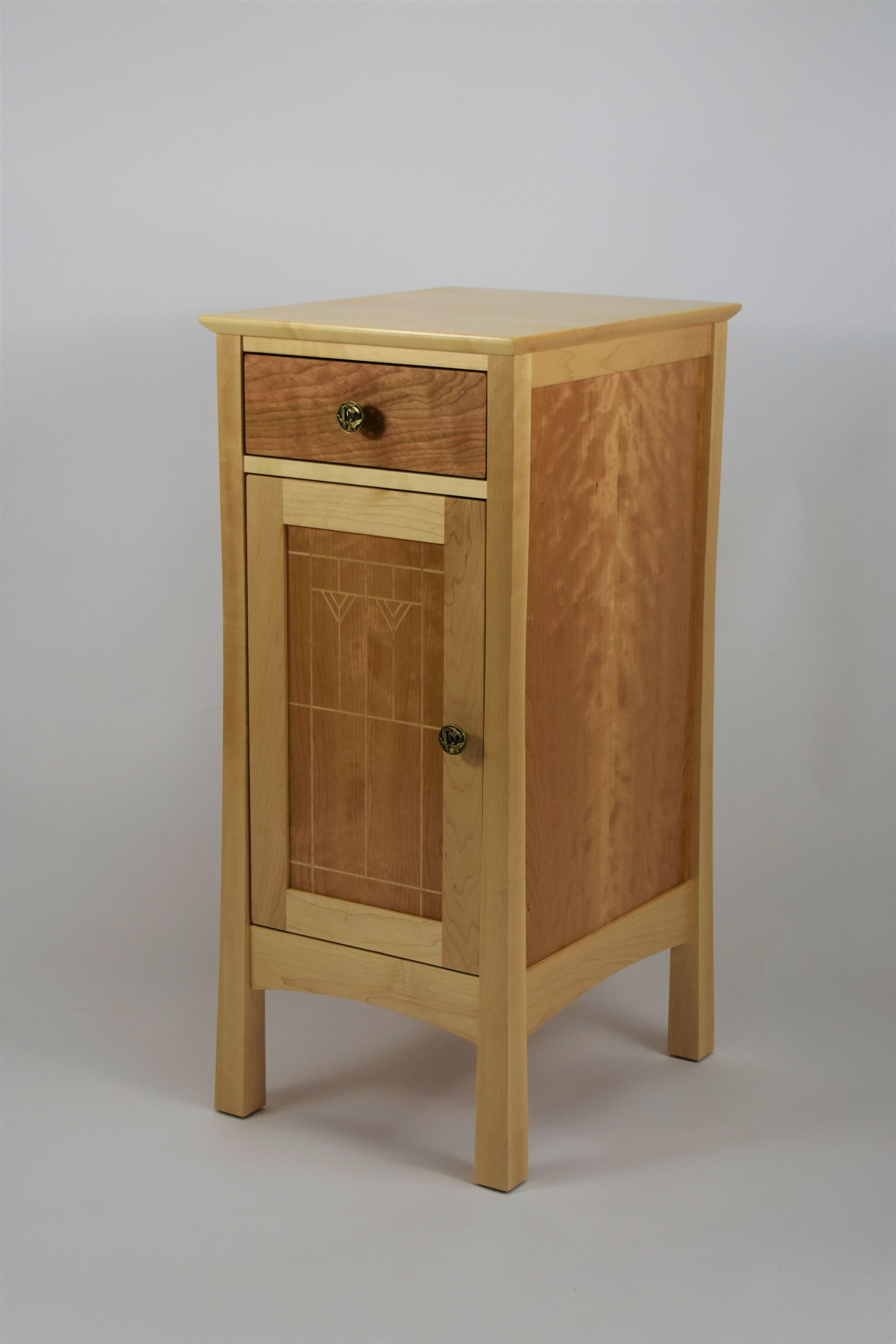 Custom Maple And Cherry Nightstands With Inlay 1 