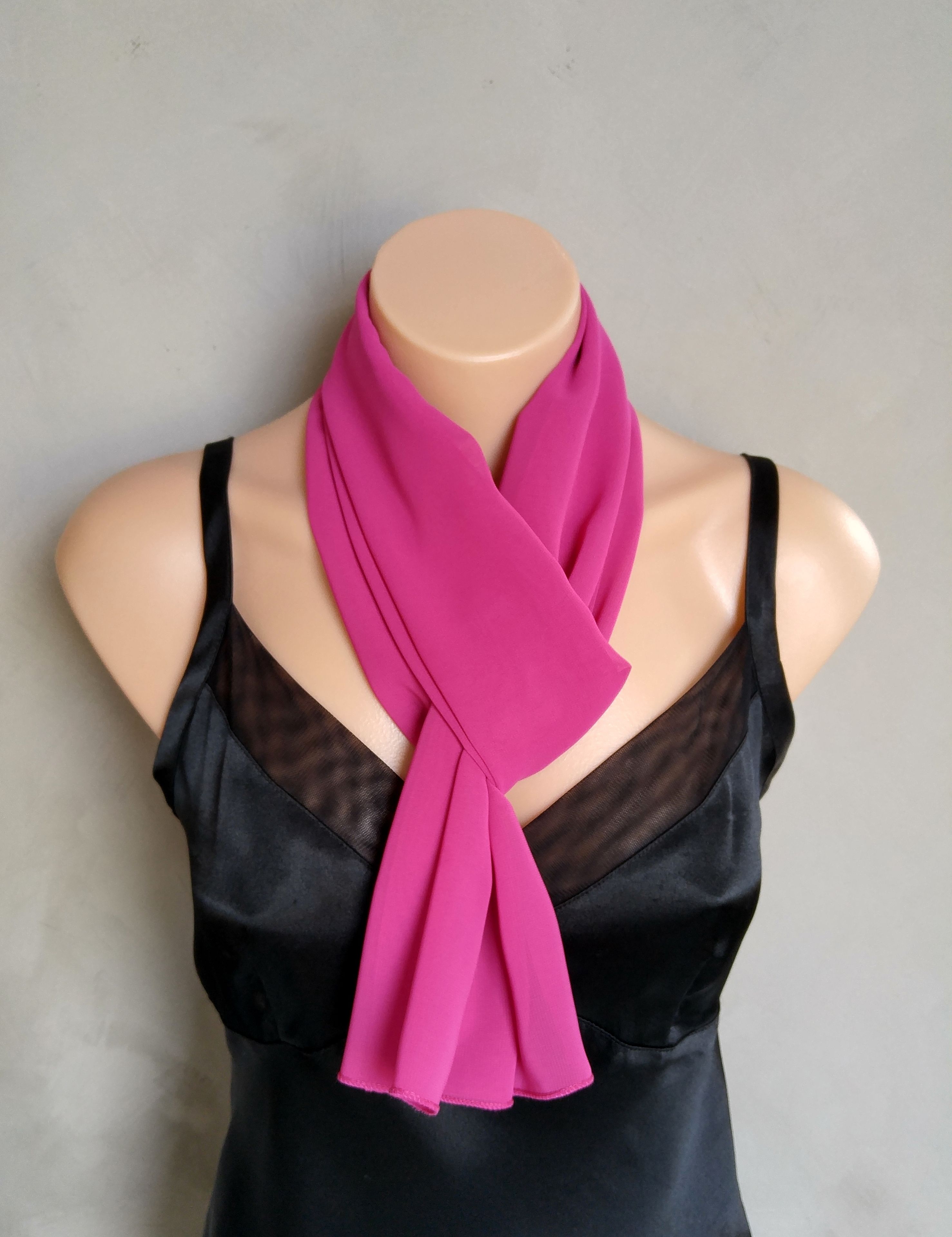 Fushia Chiffon Scarf