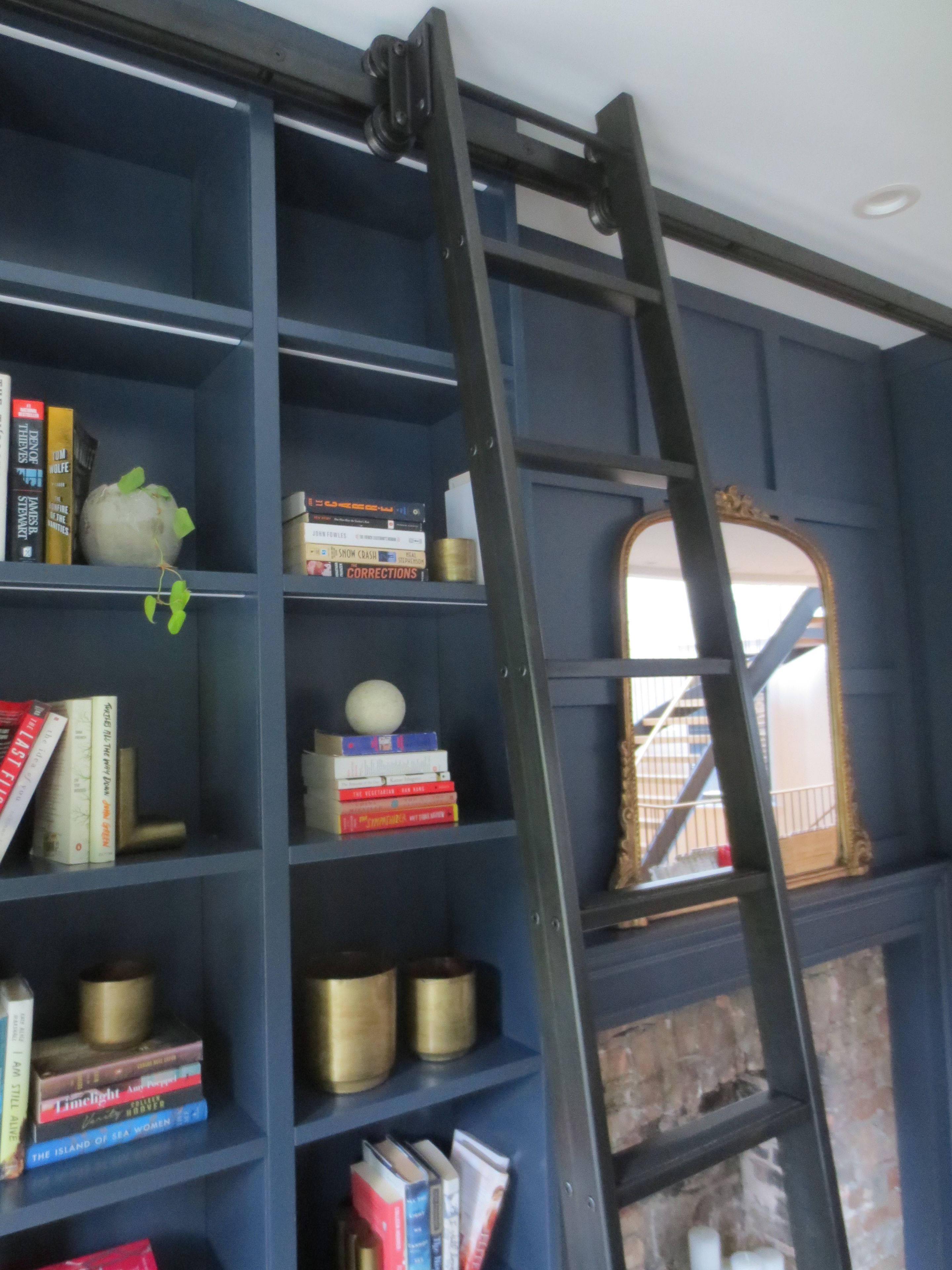 Steel Rolling Library Ladder – “V” Groove + Flat Bar 6 