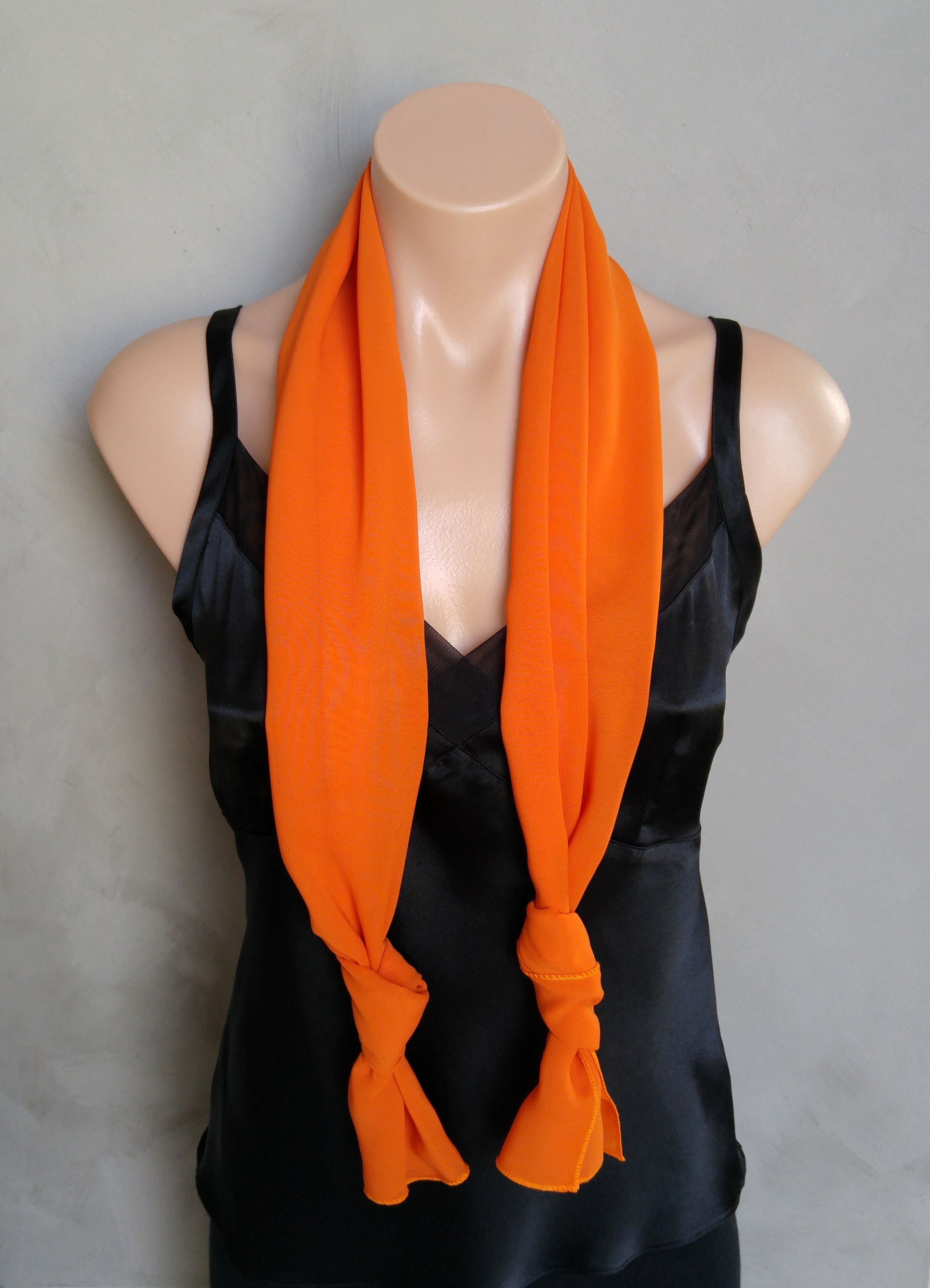 Orange Chiffon Scarf 4