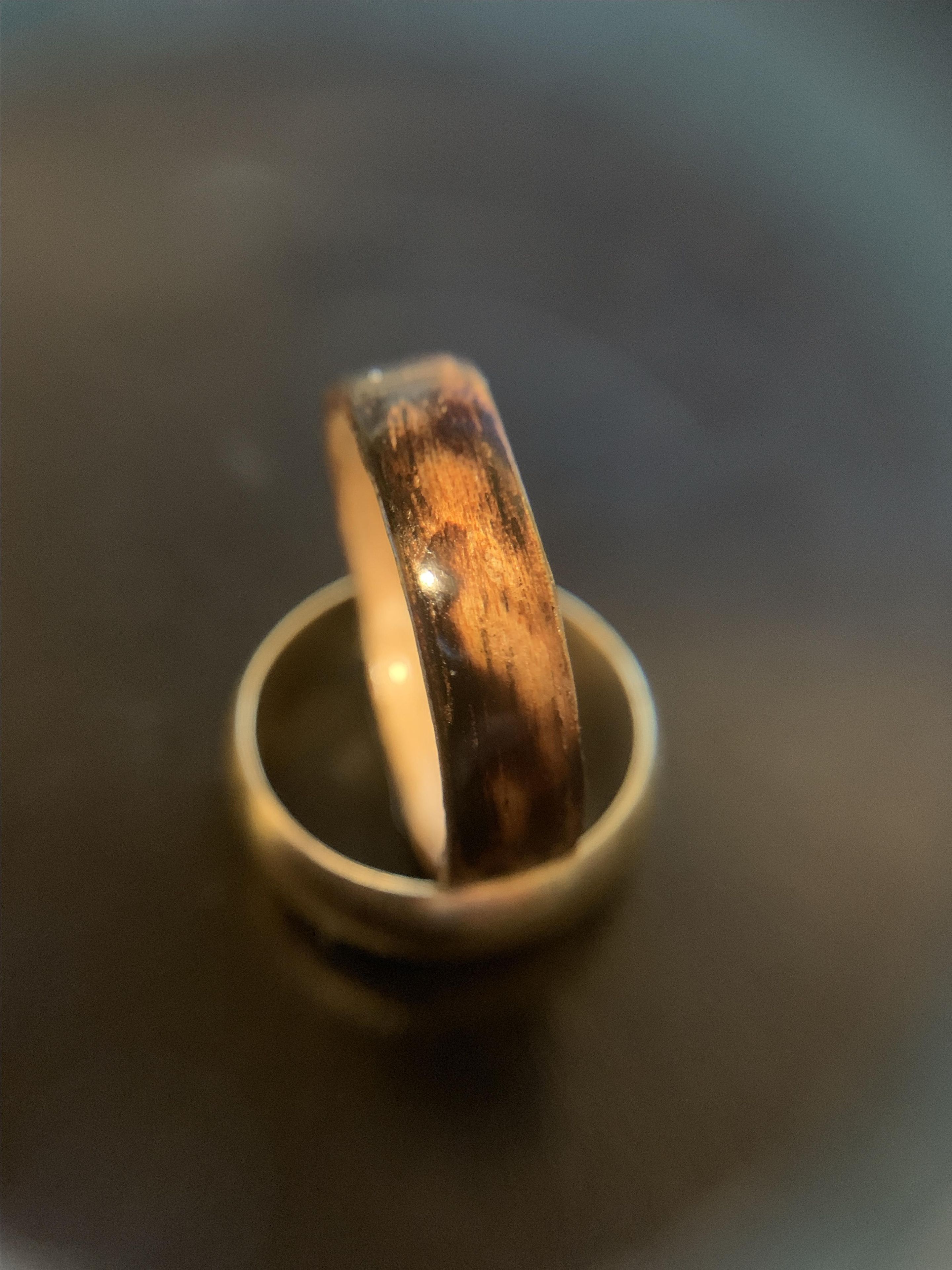 Burnt Wood Steam Bentwood Cathedral Or Straight Grain Maple Ring 5 