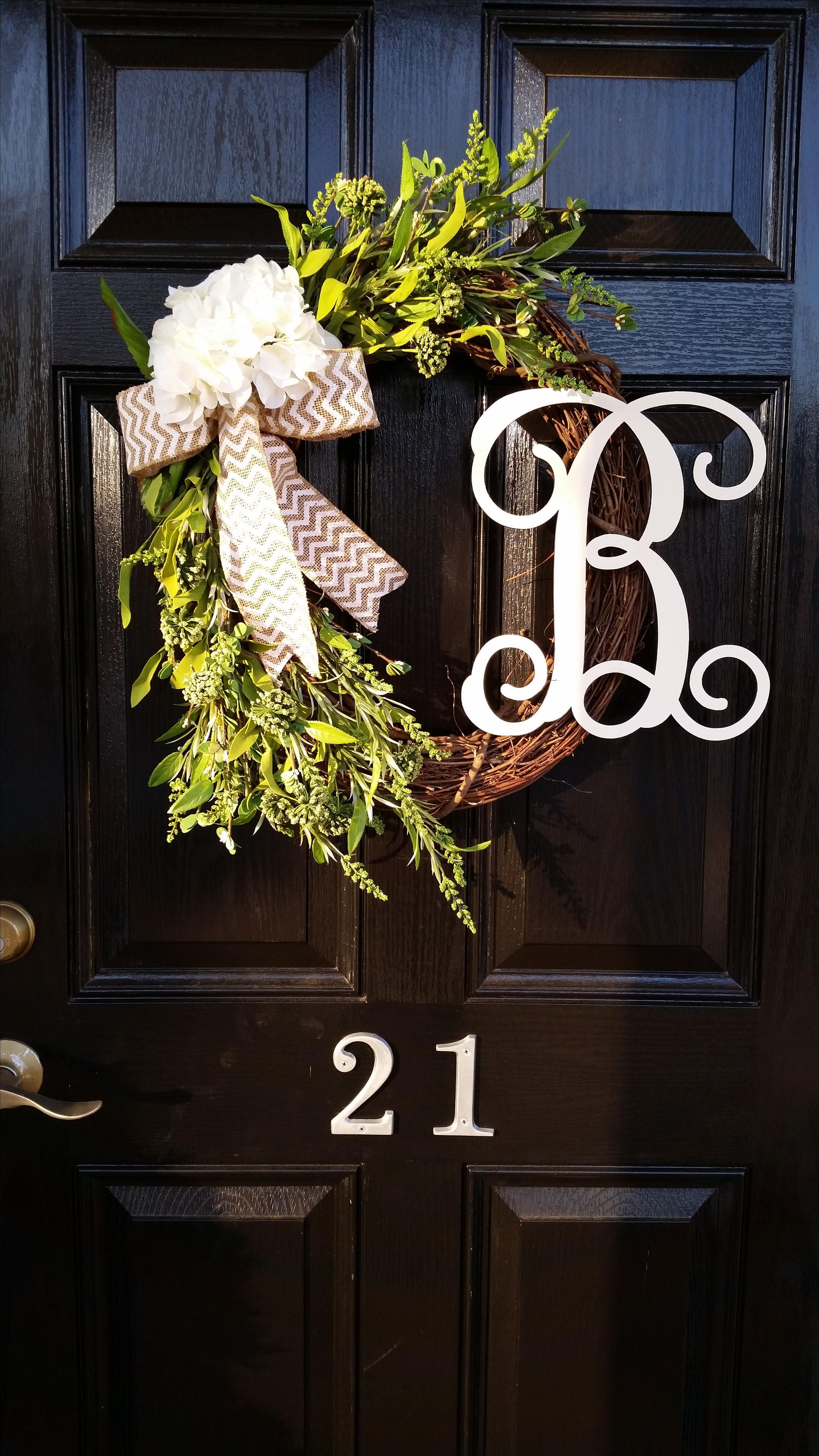 Grapevine Floral Wreaths With Initials 1 