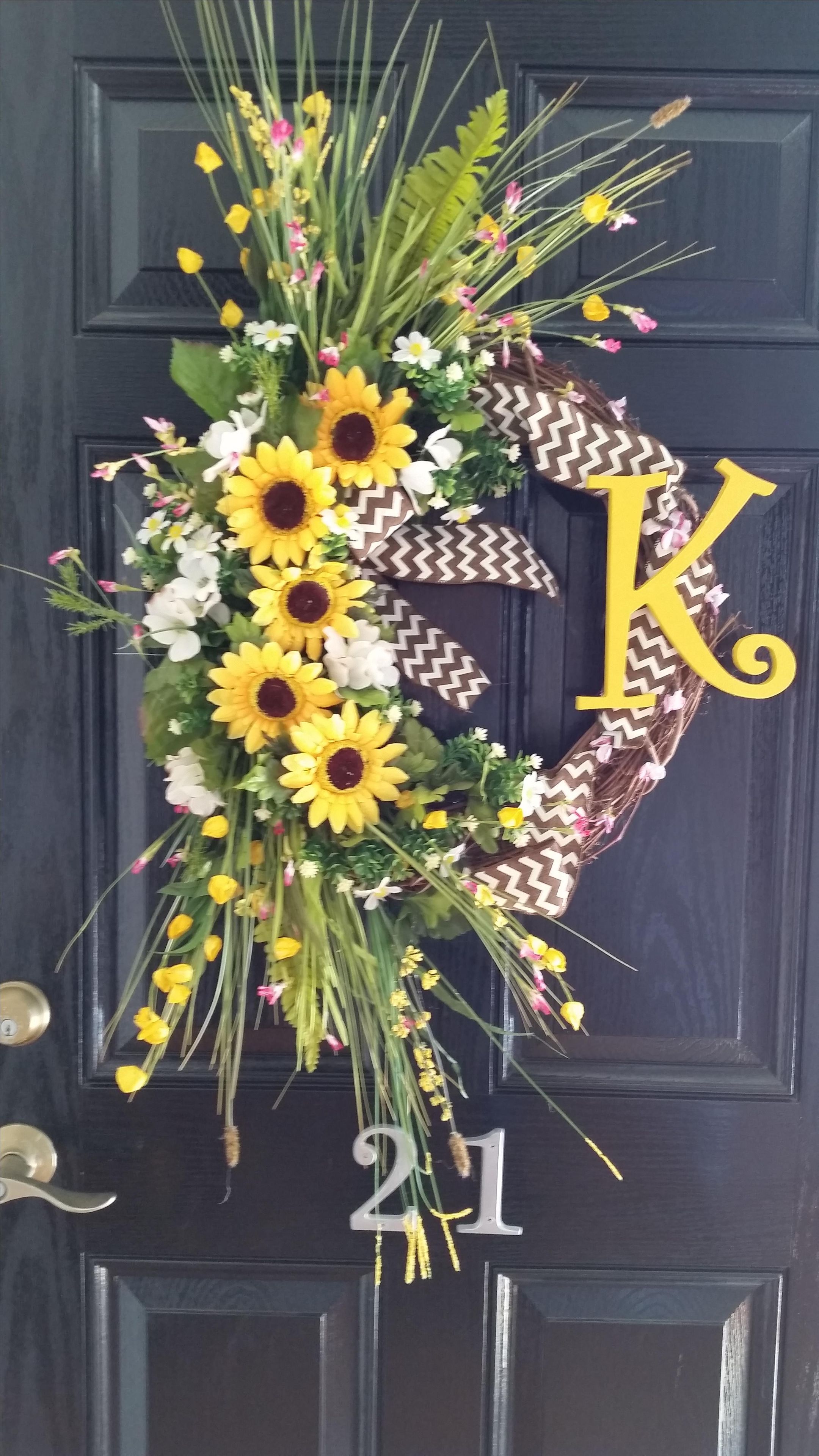 Grapevine Floral Wreaths With Initials 4 