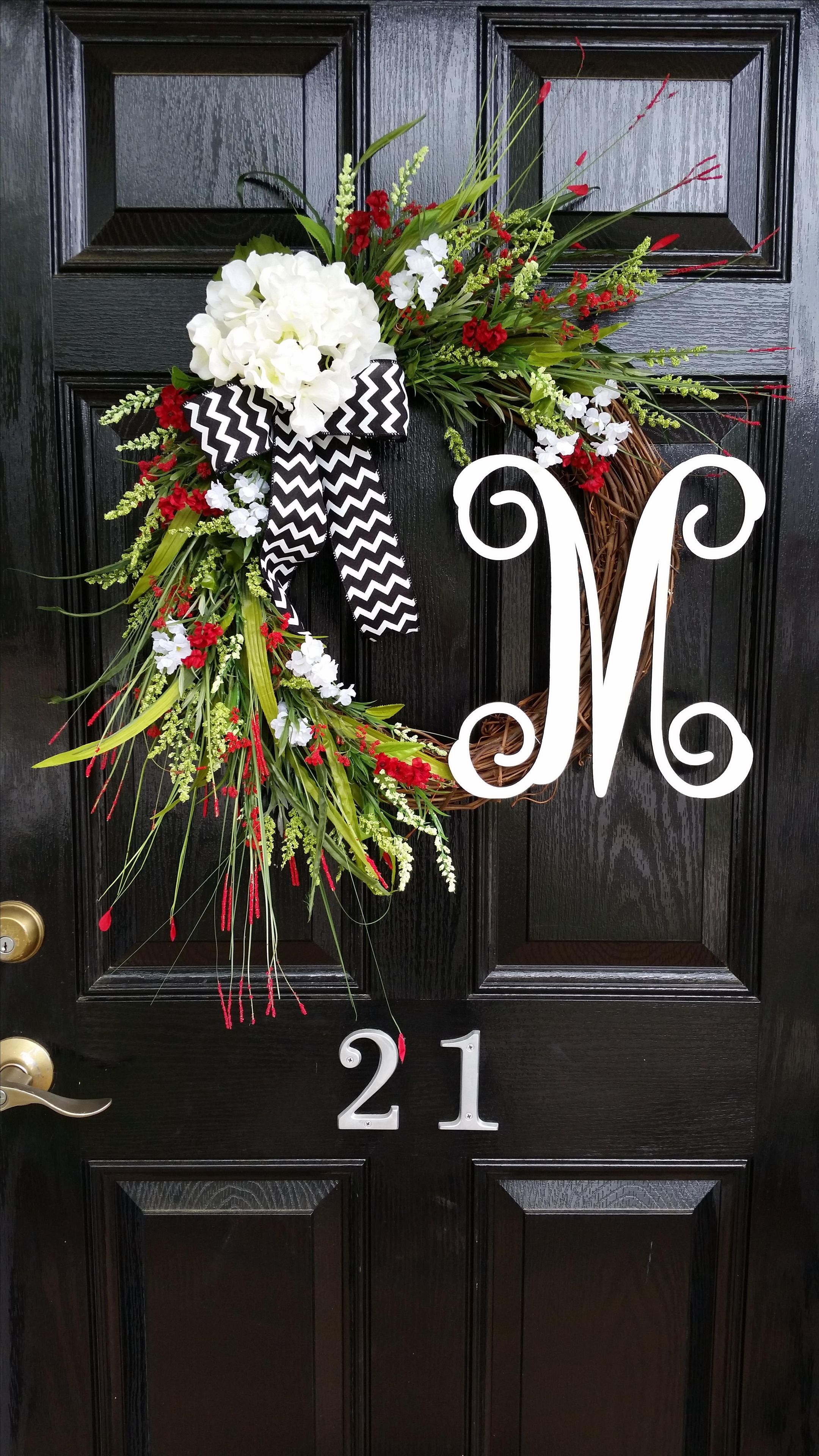 Grapevine Floral Wreaths With Initials 2 