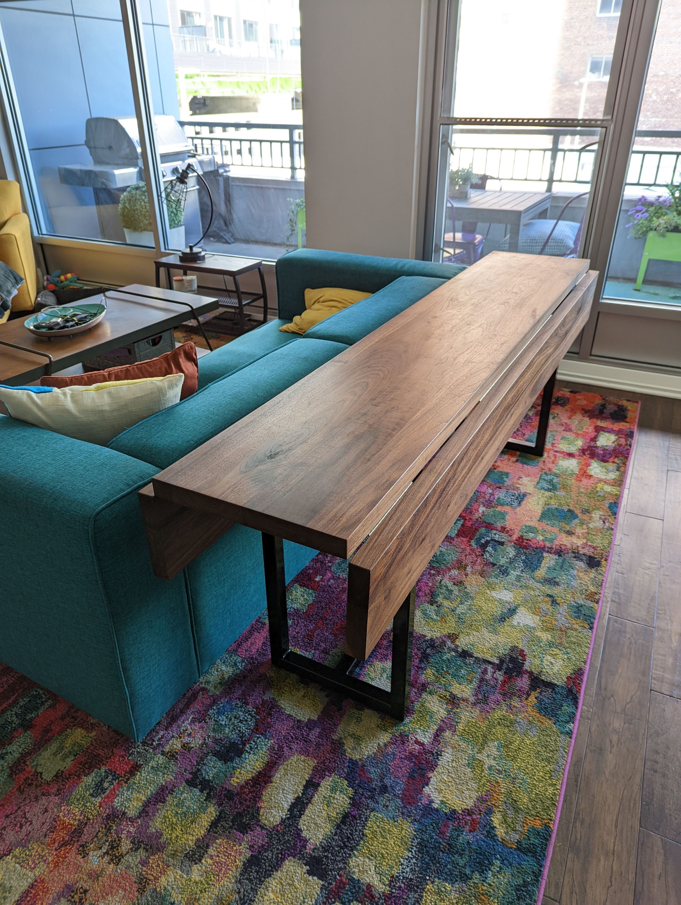 Versatile Walnut Drop Leaf  Multifunctional Console, Dining Table, or Desk 3 
