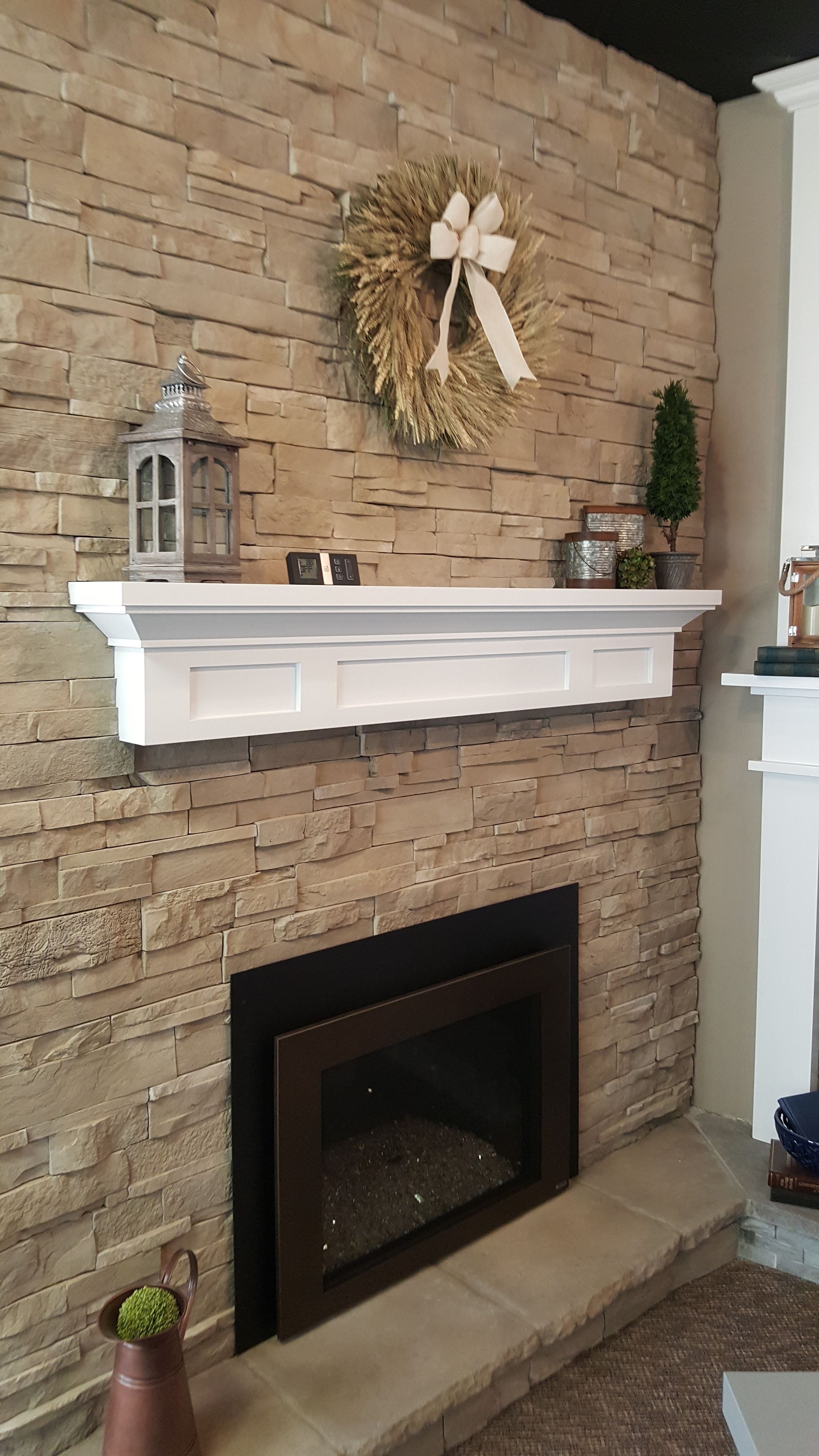 Fireplace Mantel Floating Painted Finish - Contemporary Cottage Ledge Shelf Bayside Style 3