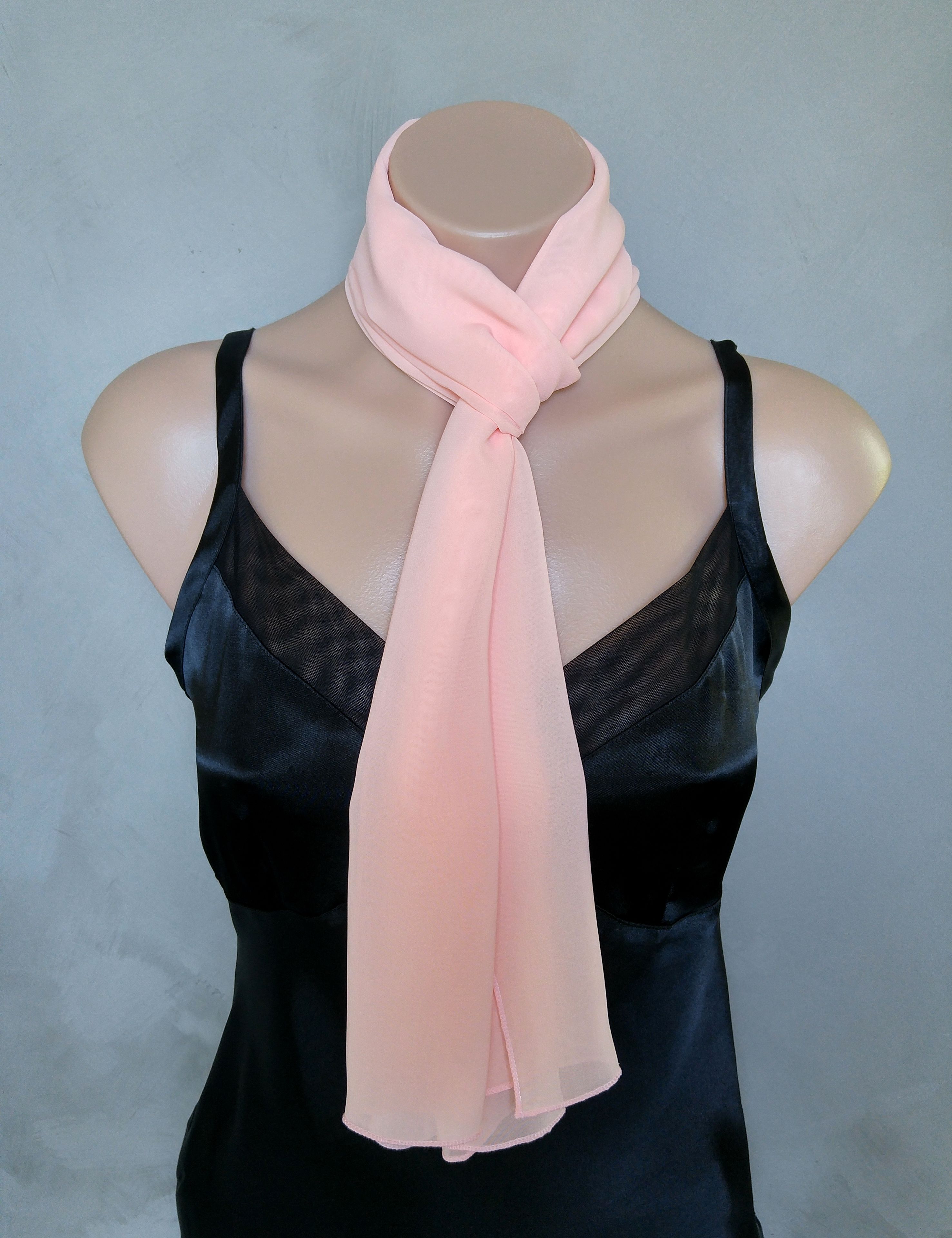 Peach Chiffon Scarf 5 