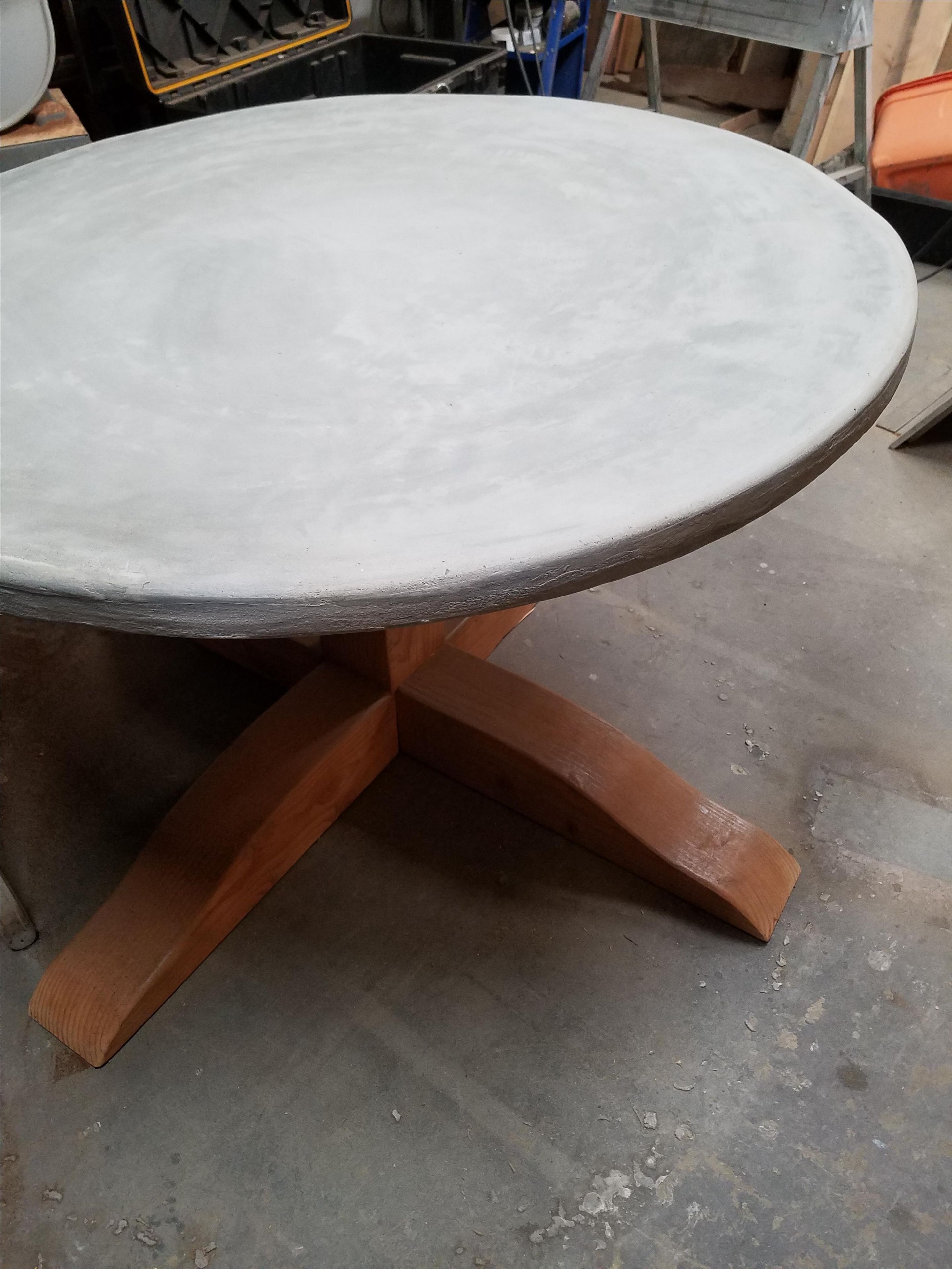 Concrete Top Round Pedestal Table 5